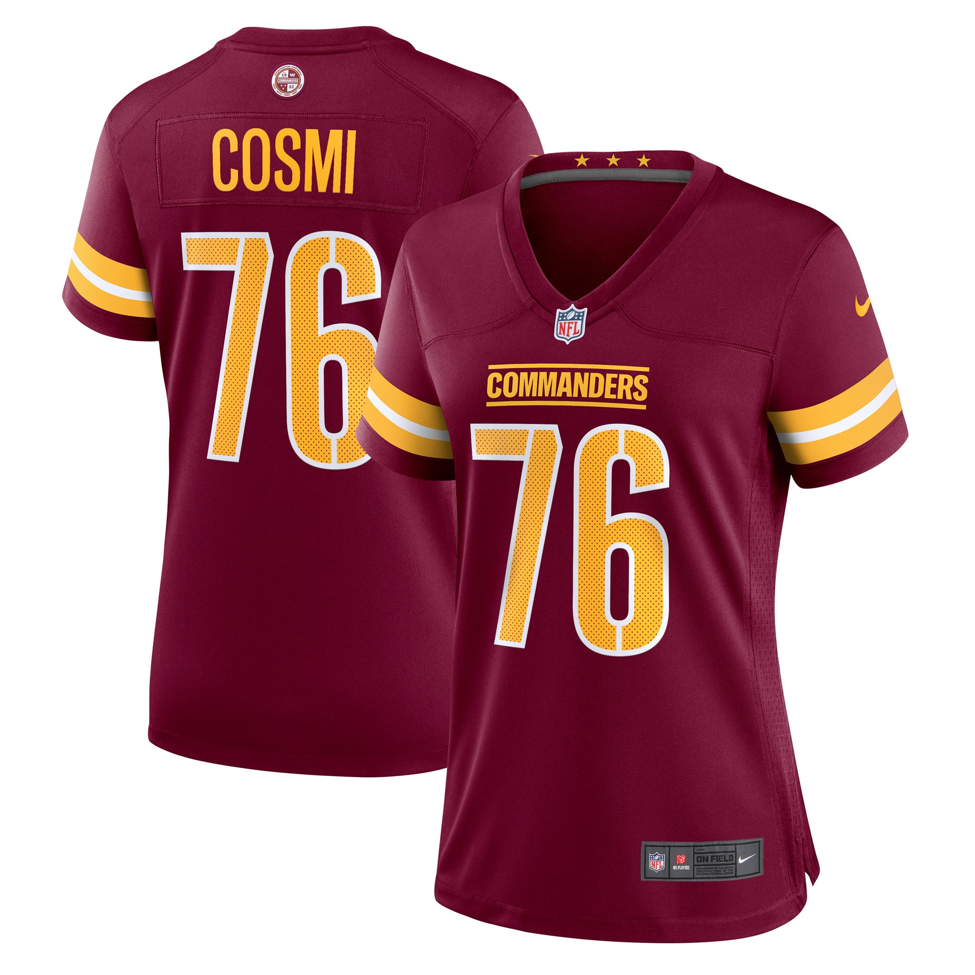 Women's Washington Commanders Sam Cosmi Burgundy Game Jersey JS4011 Saliibo