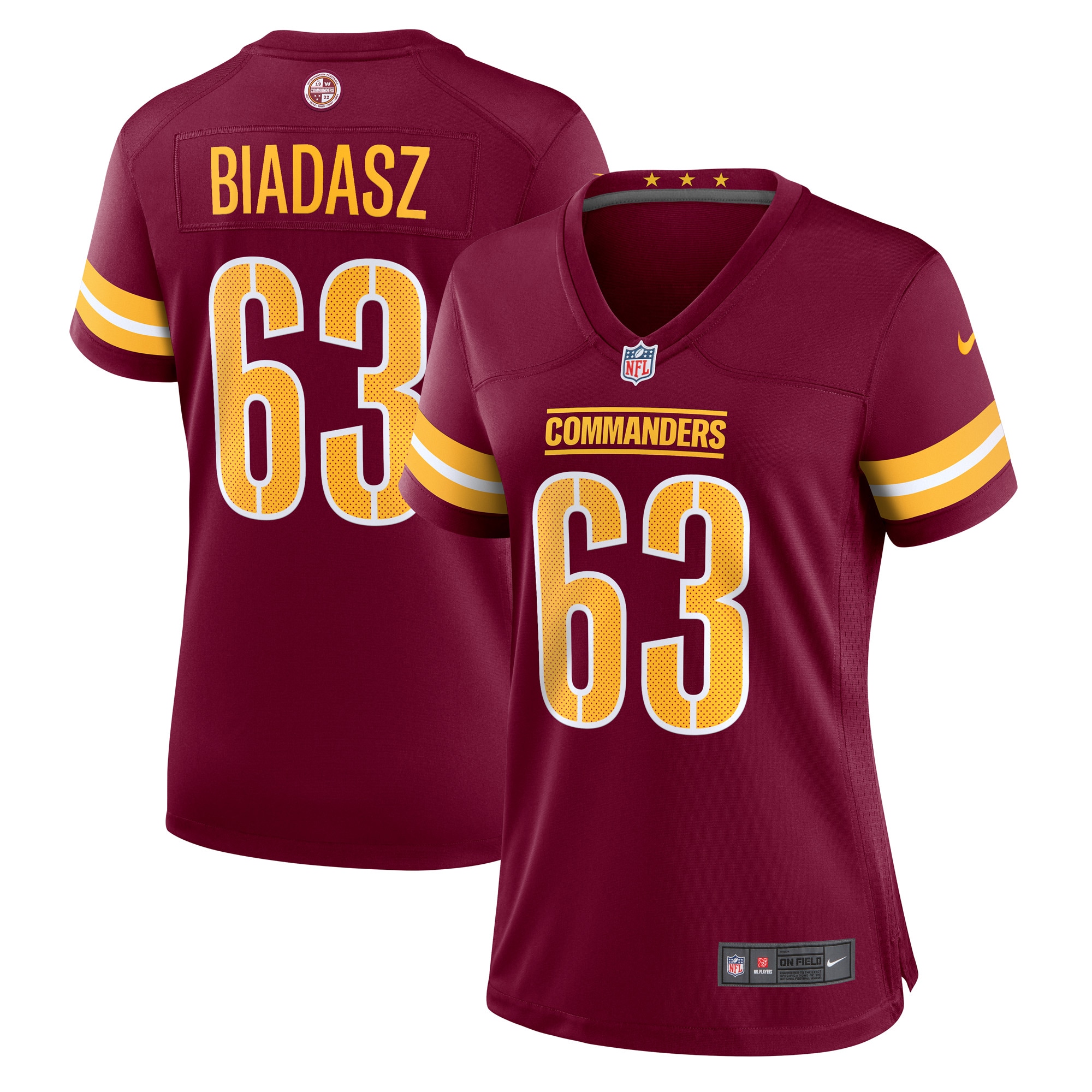 Women's Washington Commanders Tyler Biadasz Burgundy Game Jersey JS1573 Saliibo
