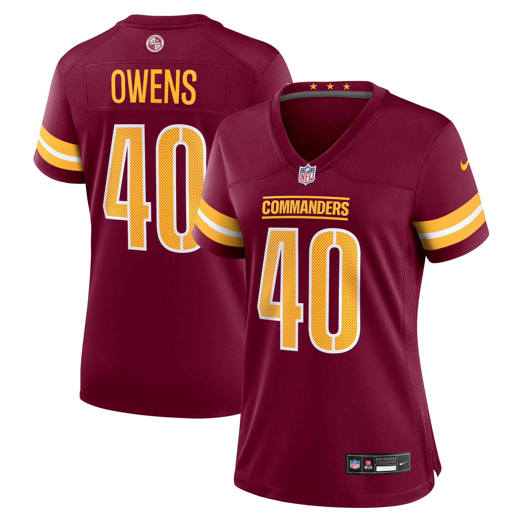 Women's Washington Commanders Tyler Owens Burgundy Game Jersey JS6591 Saliibo