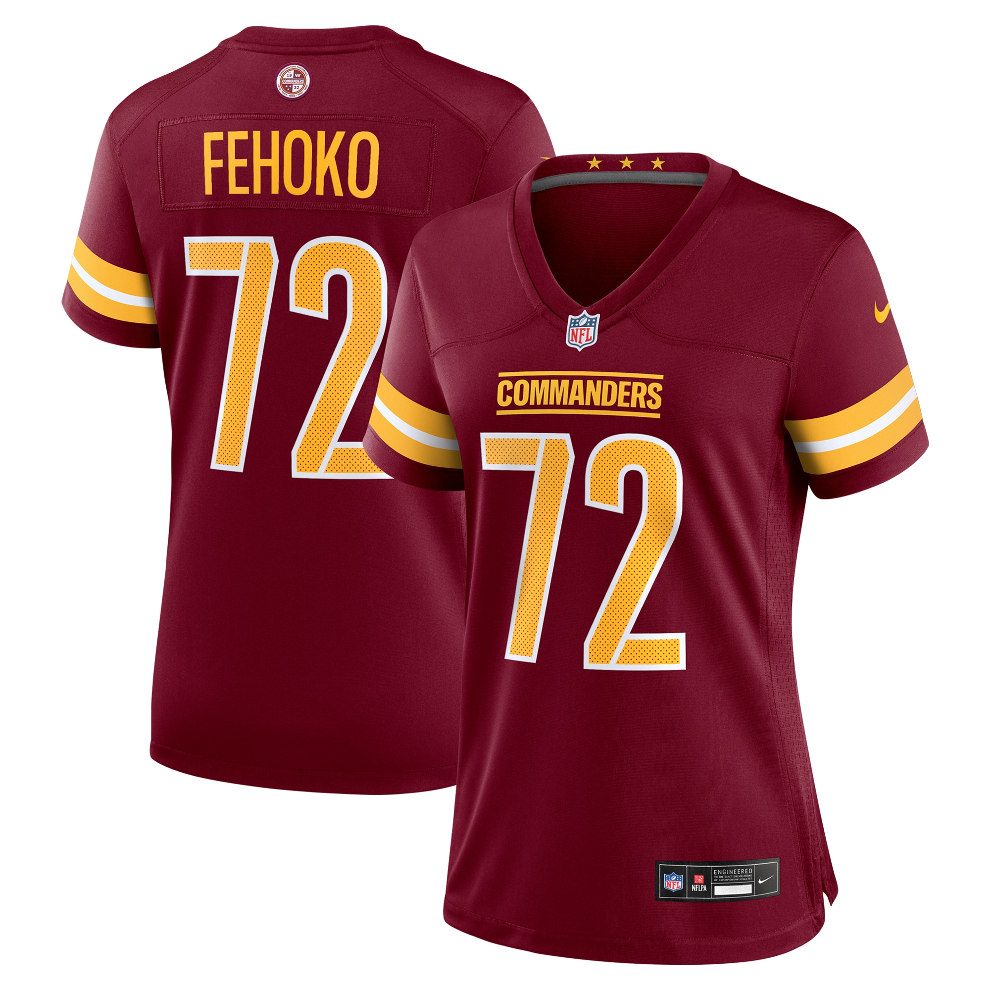 Women's Washington Commanders Viliami Fehoko Jr. Burgundy Team Game Jersey JS1593 Saliibo