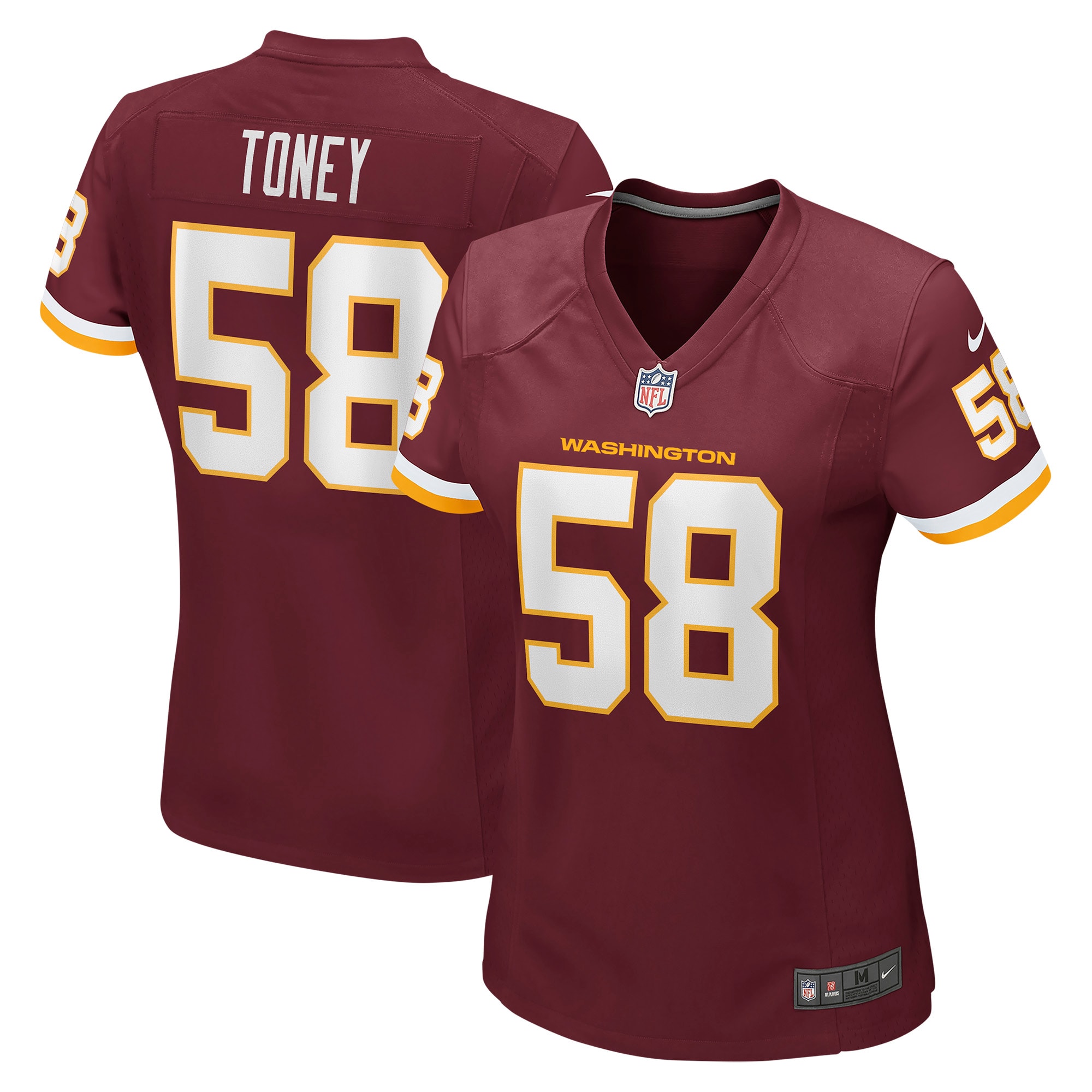 Women's Washington Football Team Shaka Toney Burgundy Game Jersey JS7221 Saliibo