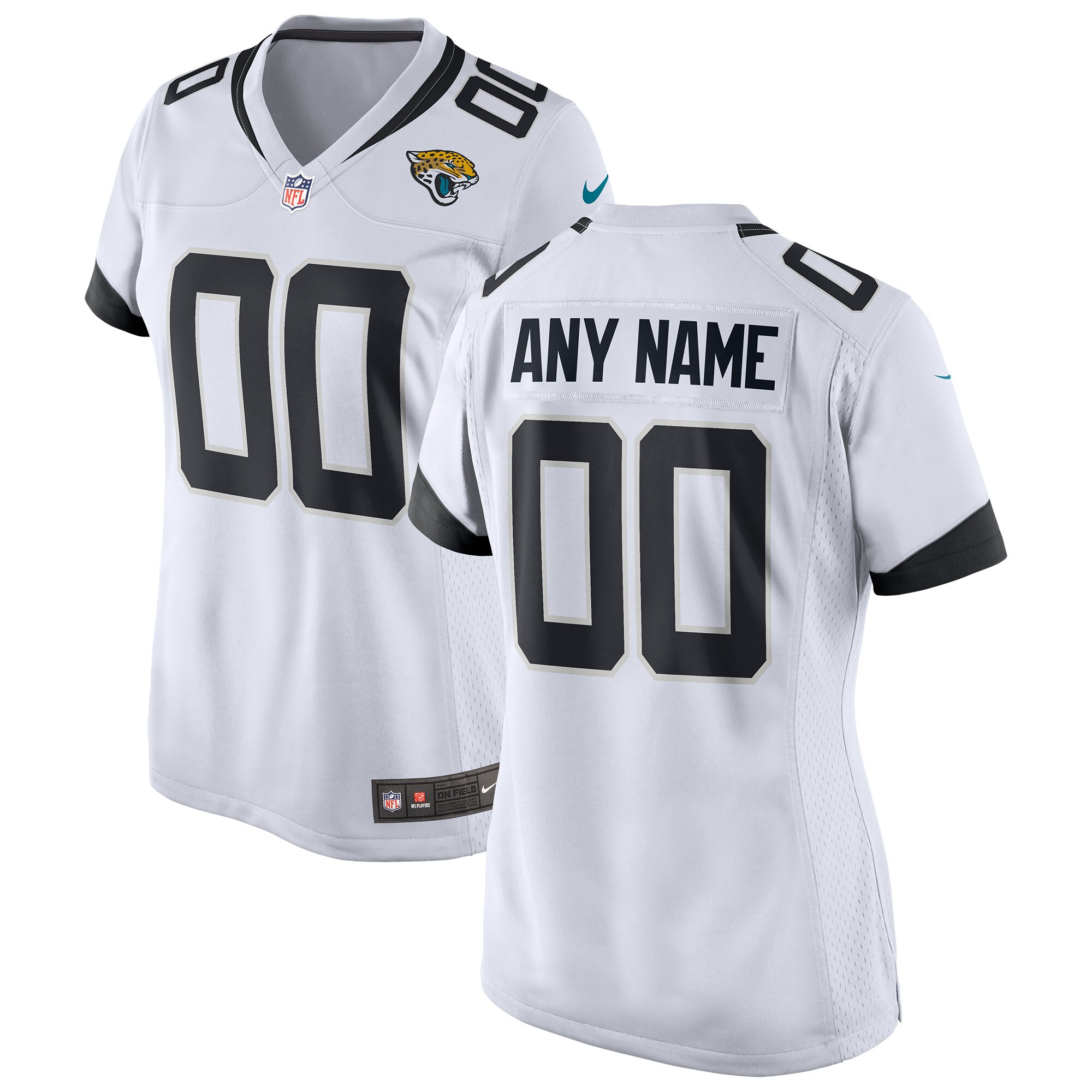 Women's White Jacksonville Jaguars Custom Game Jersey JS7110 Saliibo