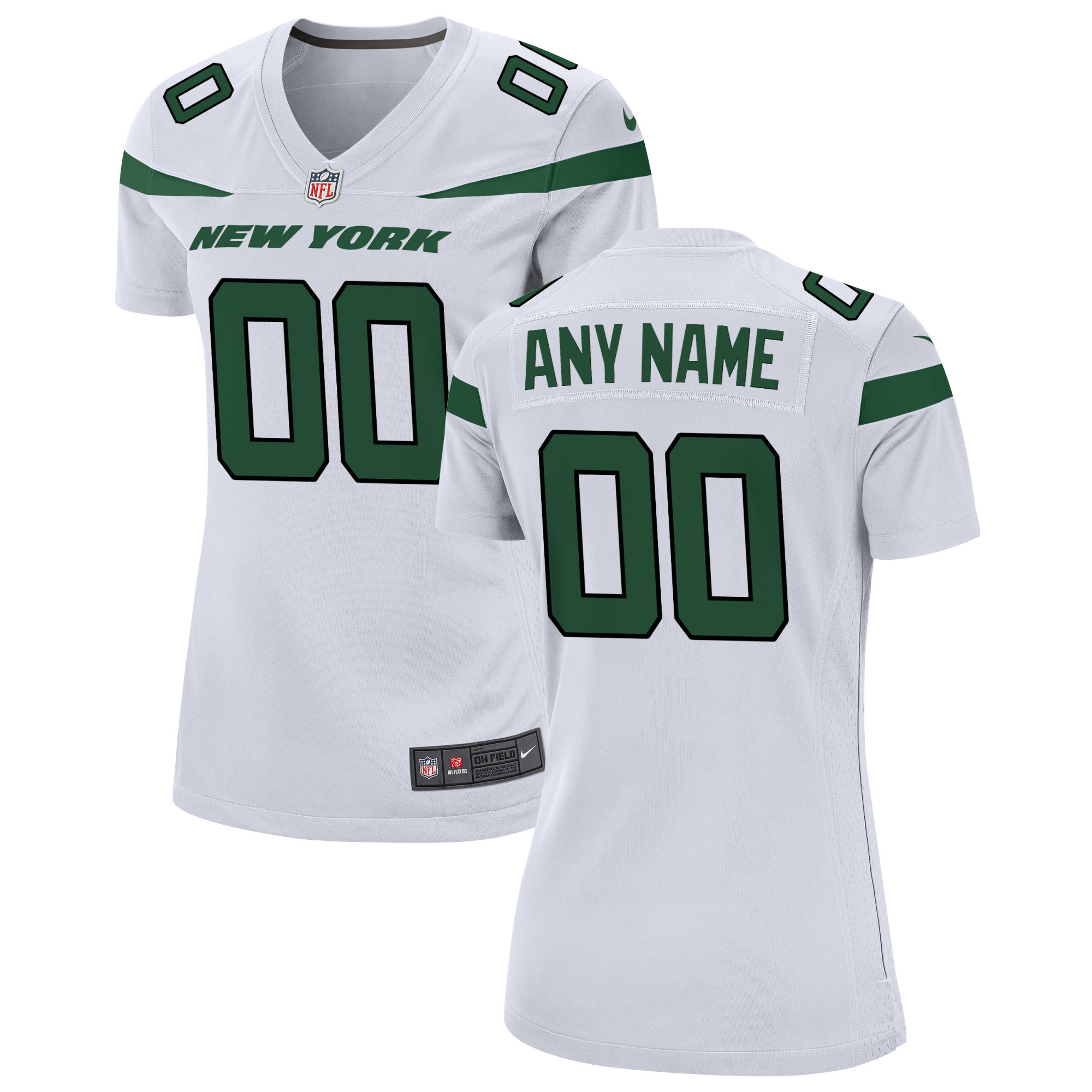 Women's White New York Jets Custom Game Jersey JS6631 Saliibo