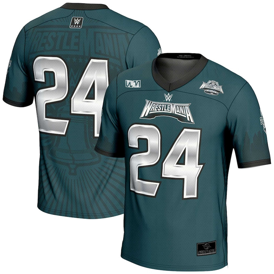 WrestleMania 40 Football Jersey #24 All Over Printed - Men Green JS2286 Saliibo