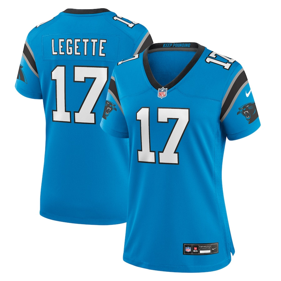 Xavier Legette 17 Carolina Panthers Women's Alternate Game Jersey - Blue JS2662 Saliibo