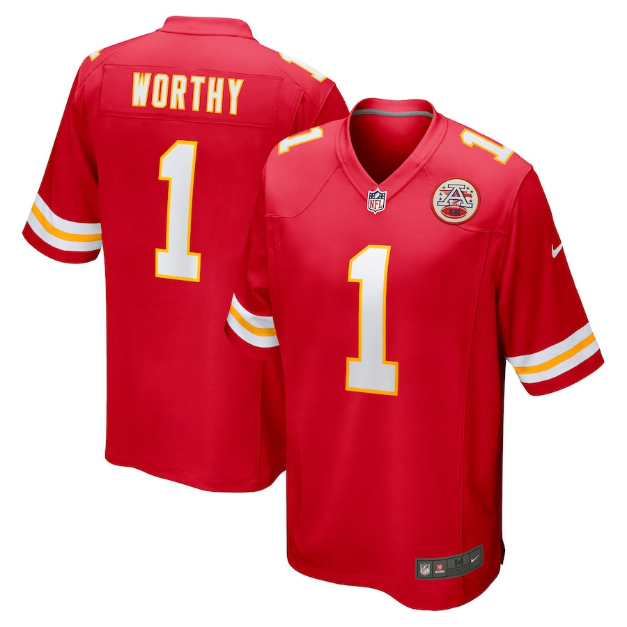 Xavier Worthy 1 Kansas City Chiefs Player Game Men Jersey - Red JS5547 Saliibo