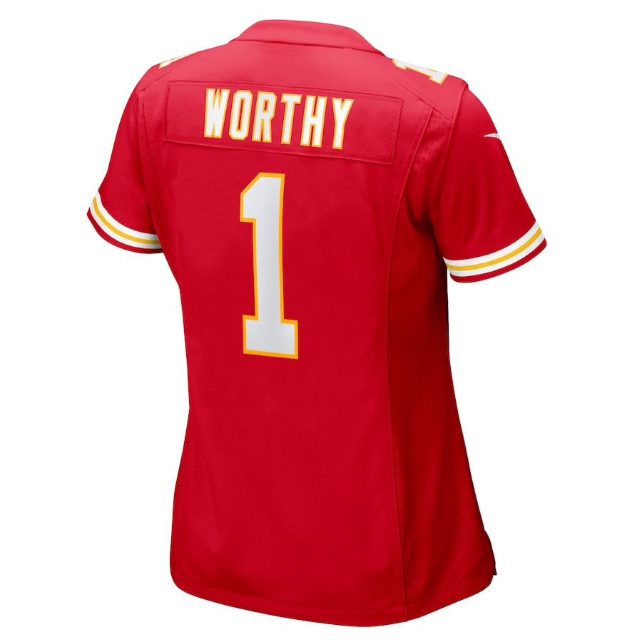 Xavier Worthy #1 Kansas City Chiefs Super Bowl LIX Women's Jersey - Red JS9216 Saliibo - Image 3
