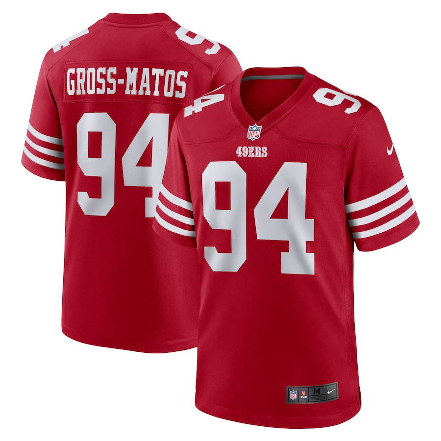 Yetur Gross-Matos 94 San Francisco 49ers Team Game Men Jersey - Scarlet JS2923 Saliibo