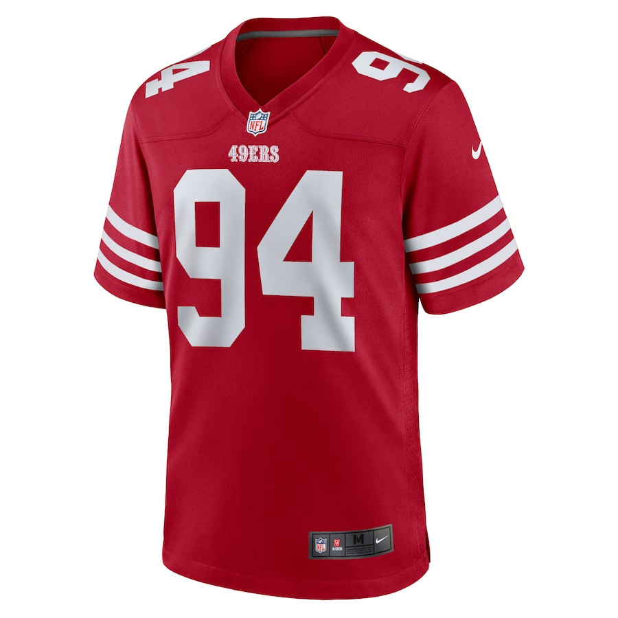 Yetur Gross-Matos 94 San Francisco 49ers Team Game Men Jersey - Scarlet JS2923 Saliibo - Image 3
