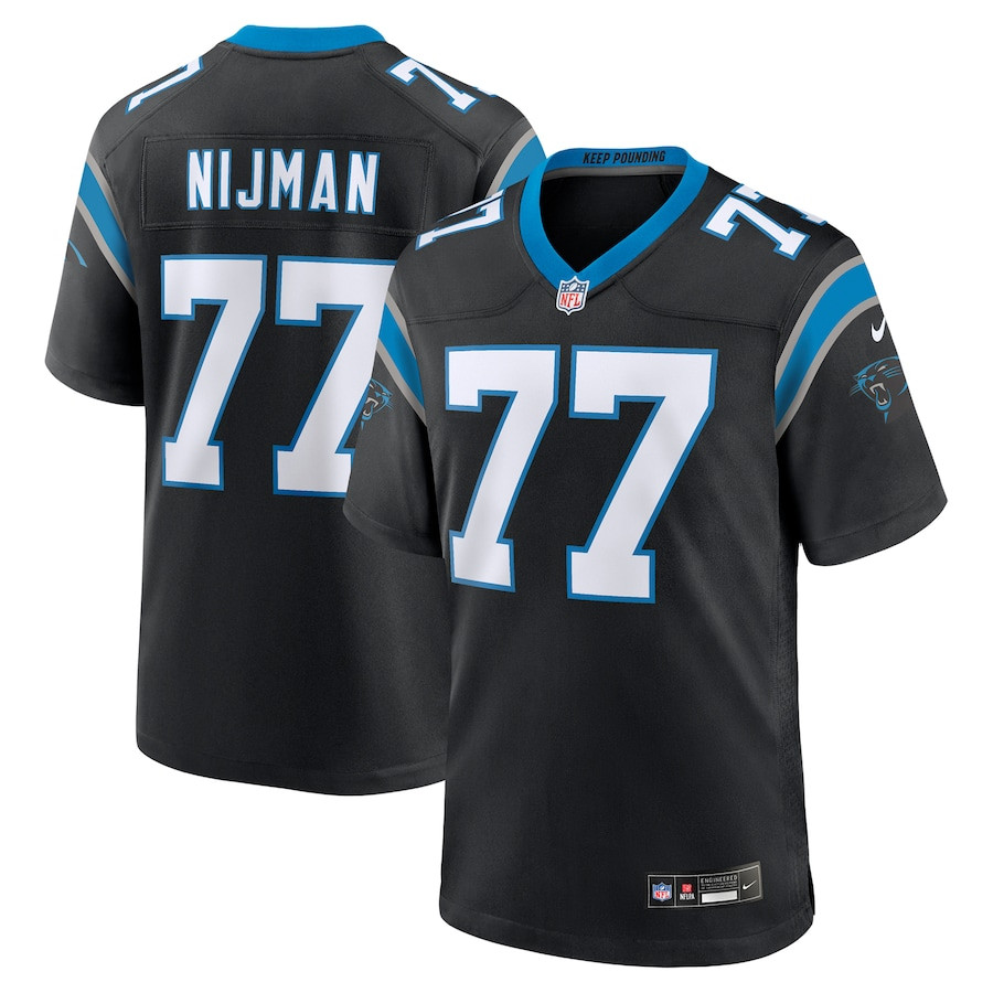 Yosh Nijman 77 Carolina Panthers Game Men Jersey - Black JS2705 Saliibo