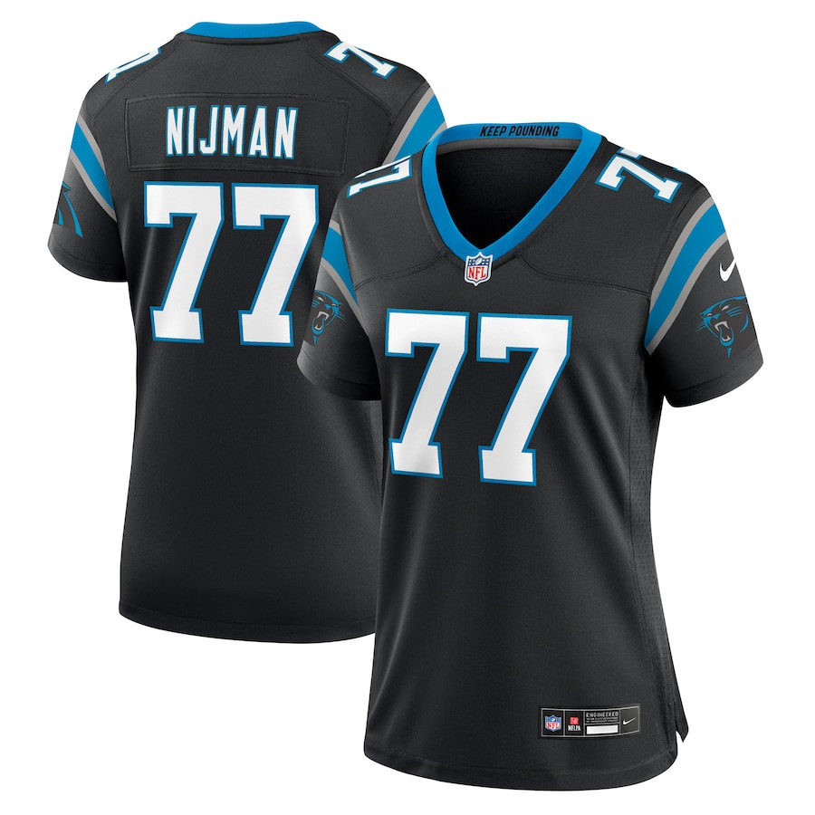 Yosh Nijman 77 Carolina Panthers Women's Game Jersey - Black JS8980 Saliibo