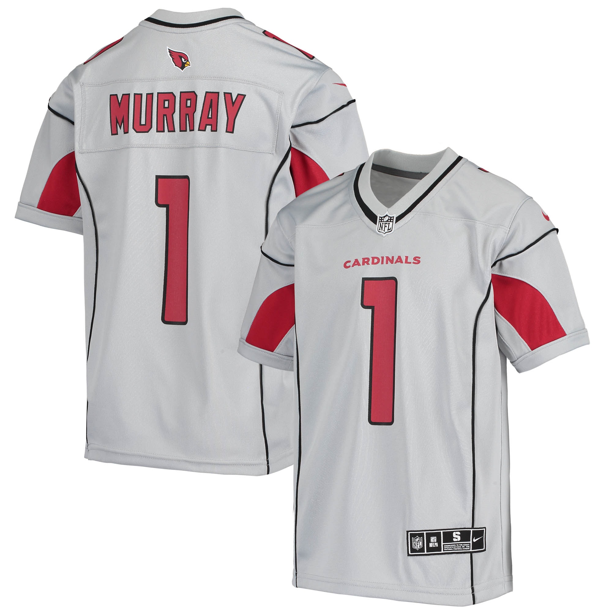 Youth Arizona Cardinals Kyler Murray Silver Inverted Team Game Jersey JS4606 Saliibo