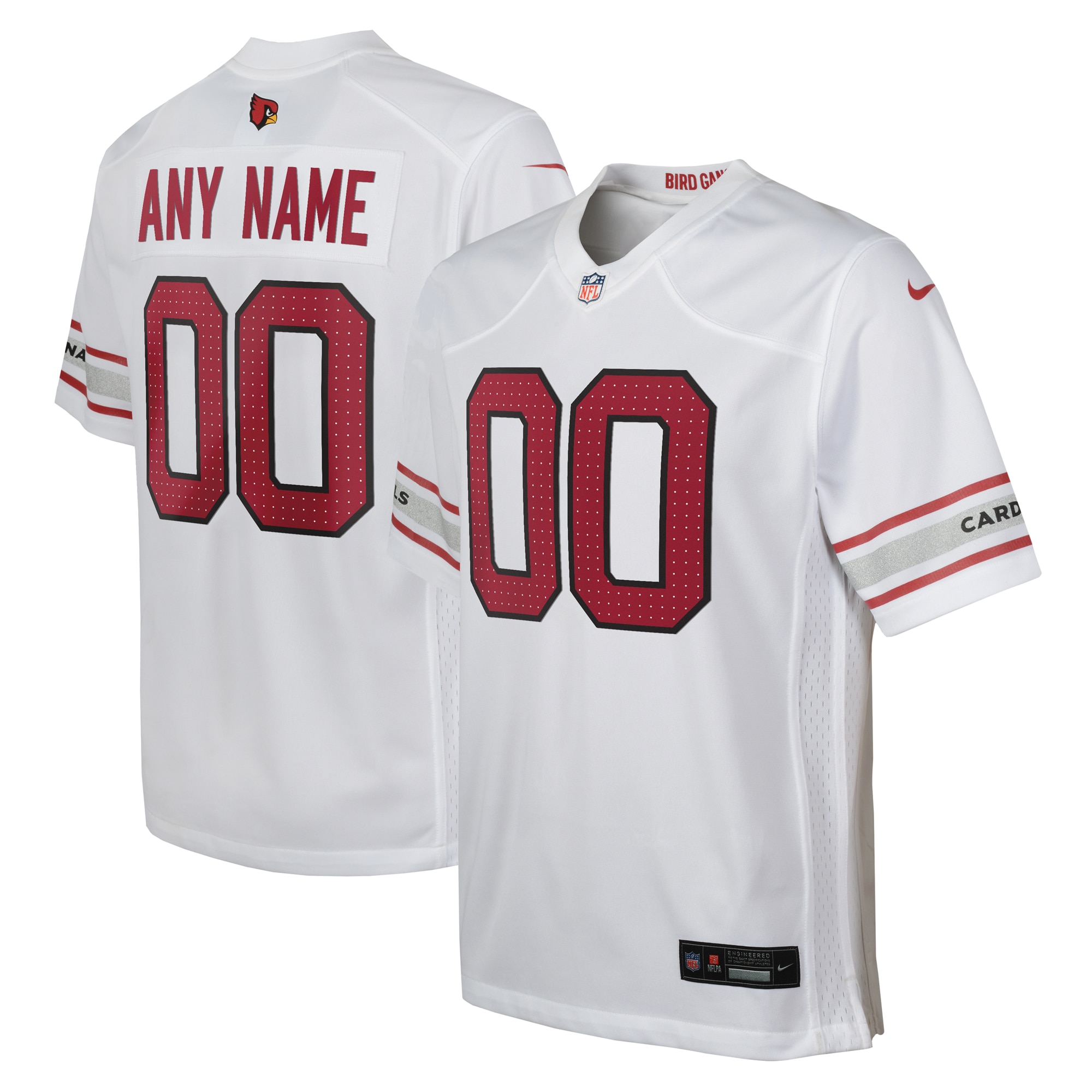 Youth Arizona Cardinals White Custom Game Jersey JS1910 Saliibo
