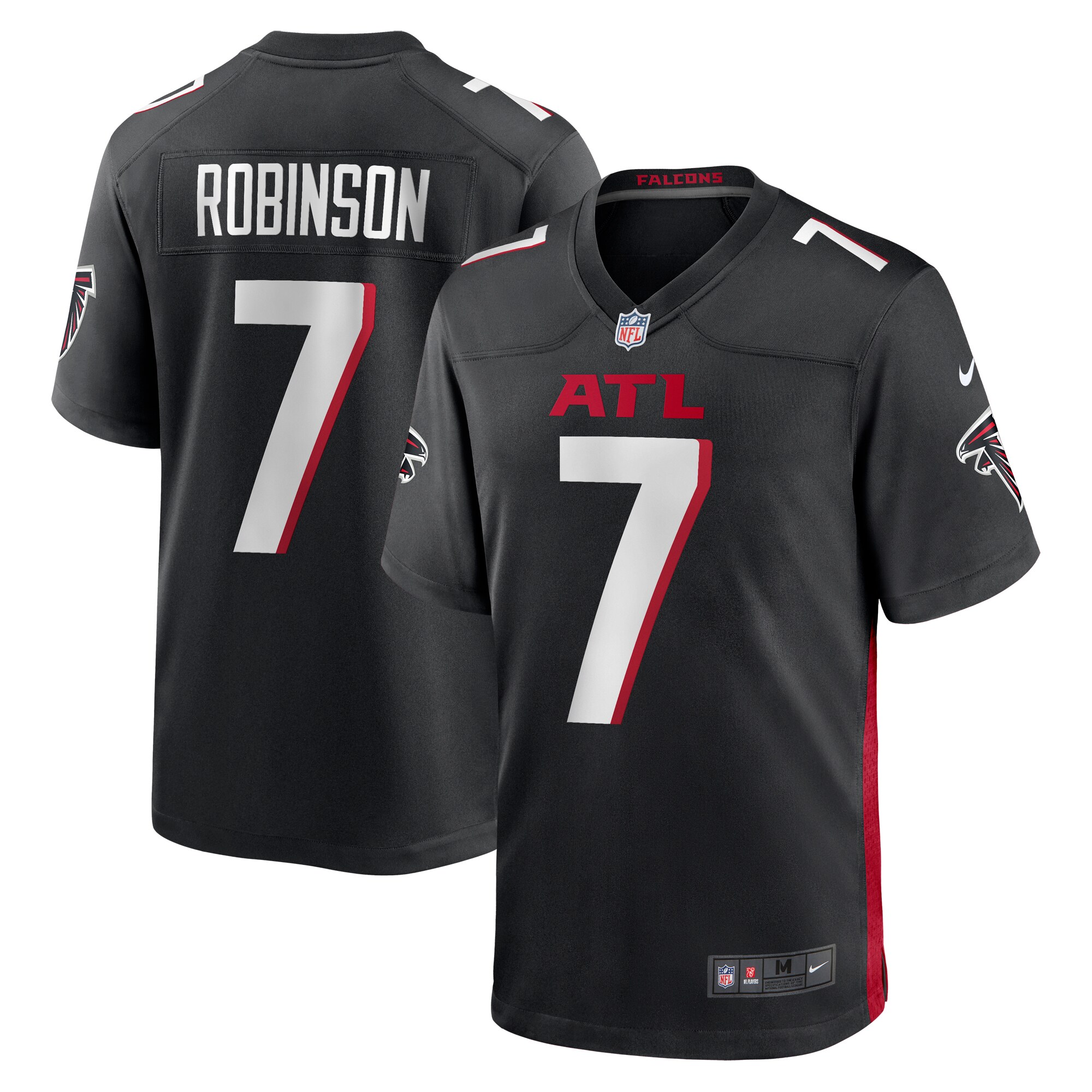 Youth Atlanta Falcons Bijan Robinson Black Game Jersey JS3667 Saliibo