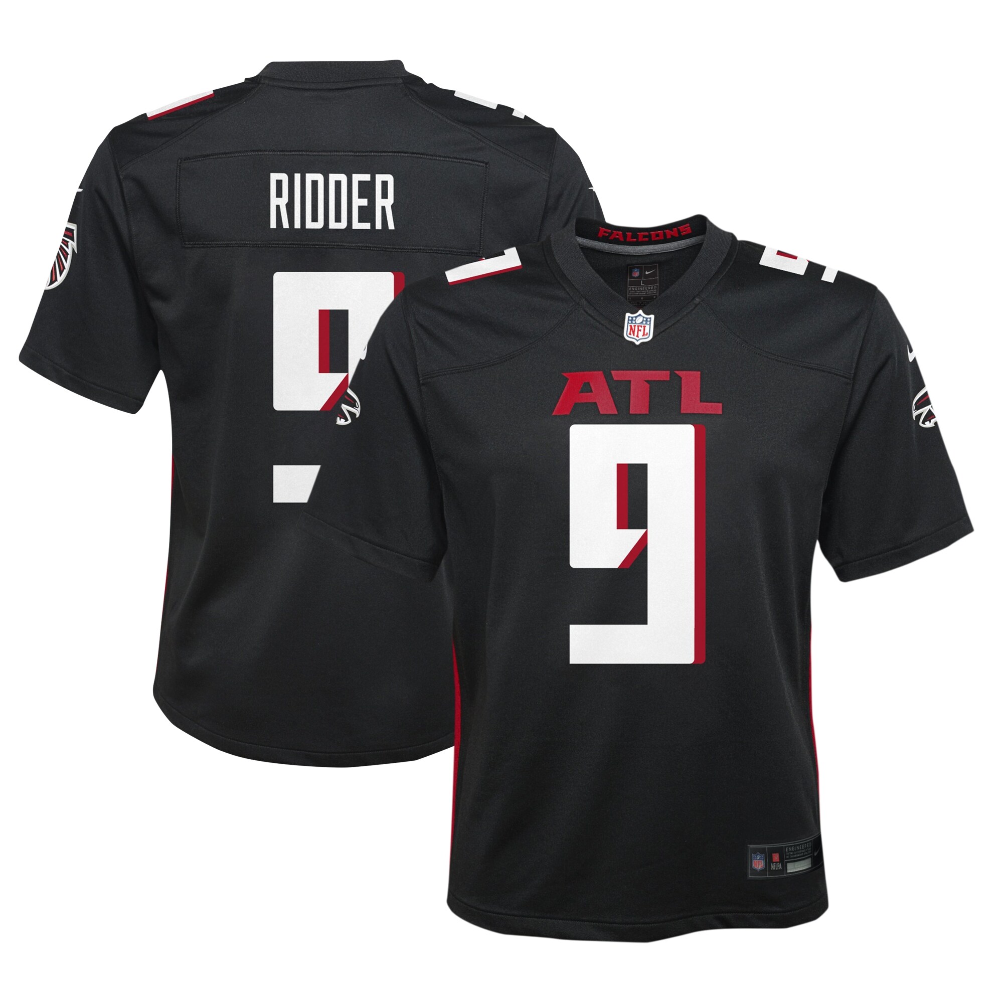 Youth Atlanta Falcons Desmond Ridder Black Game Jersey JS8252 Saliibo