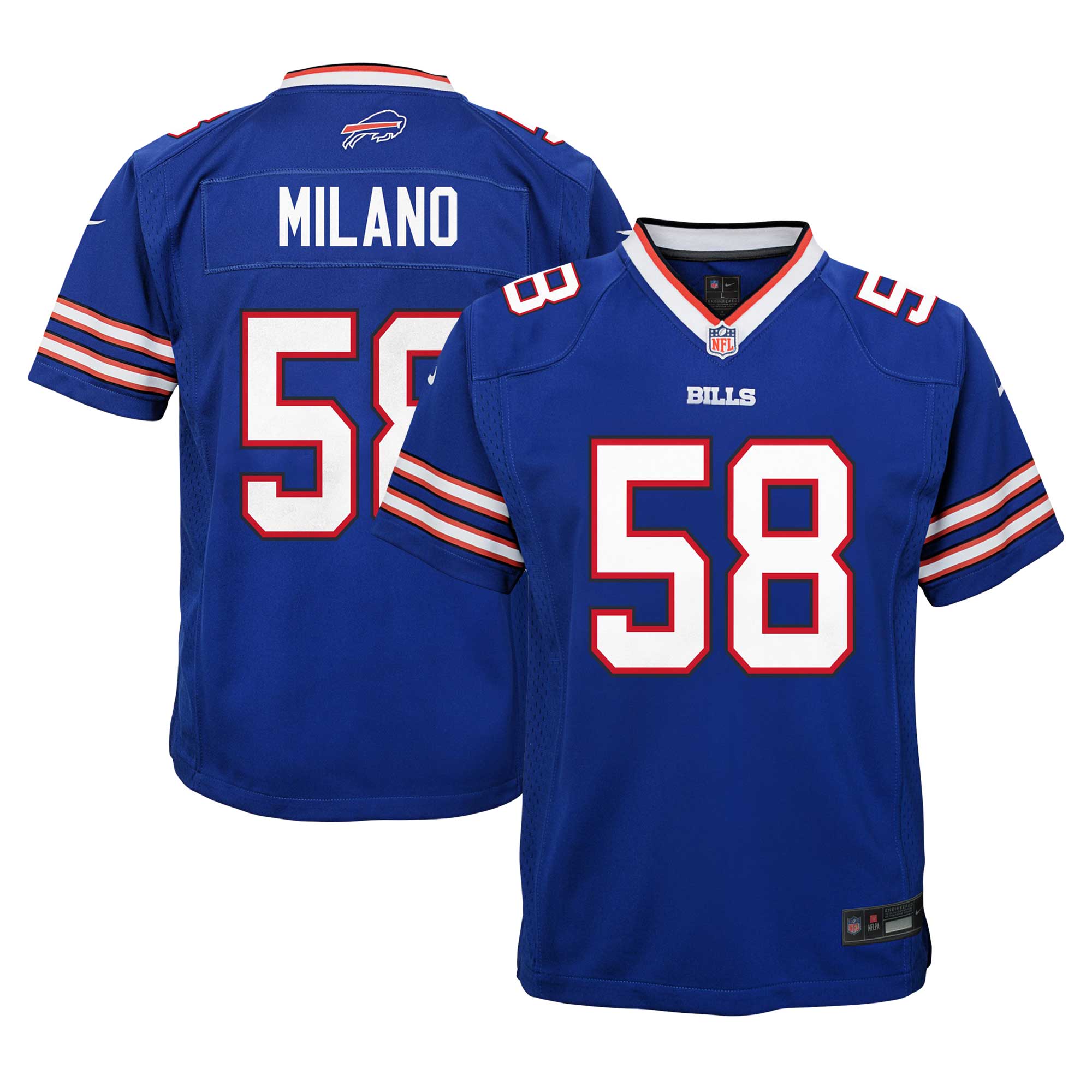 Youth Buffalo Bills Matt Milano Royal Team Player Game Jersey JS7613 Saliibo