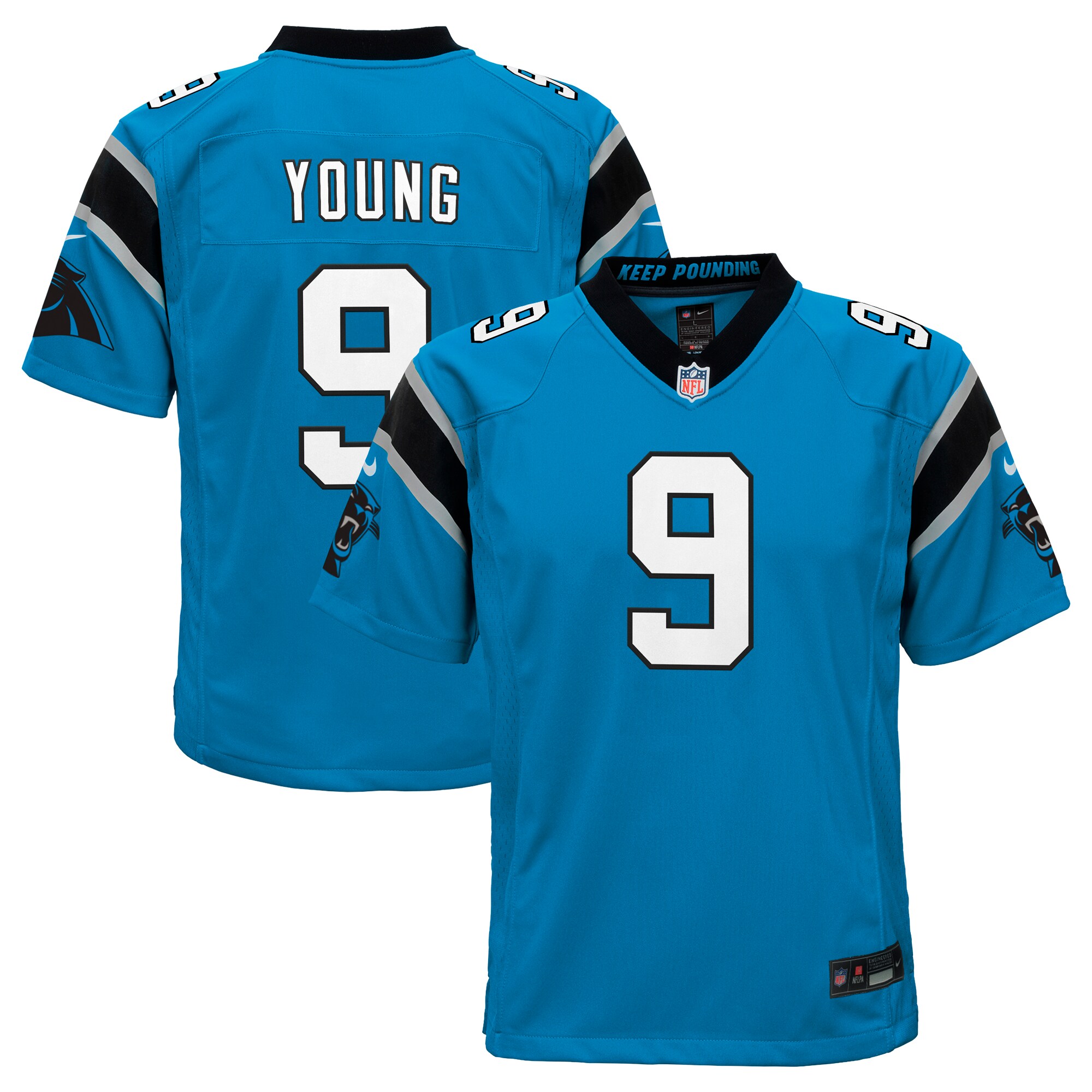 Youth Carolina Panthers Bryce Young Blue Game Jersey JS6739 Saliibo
