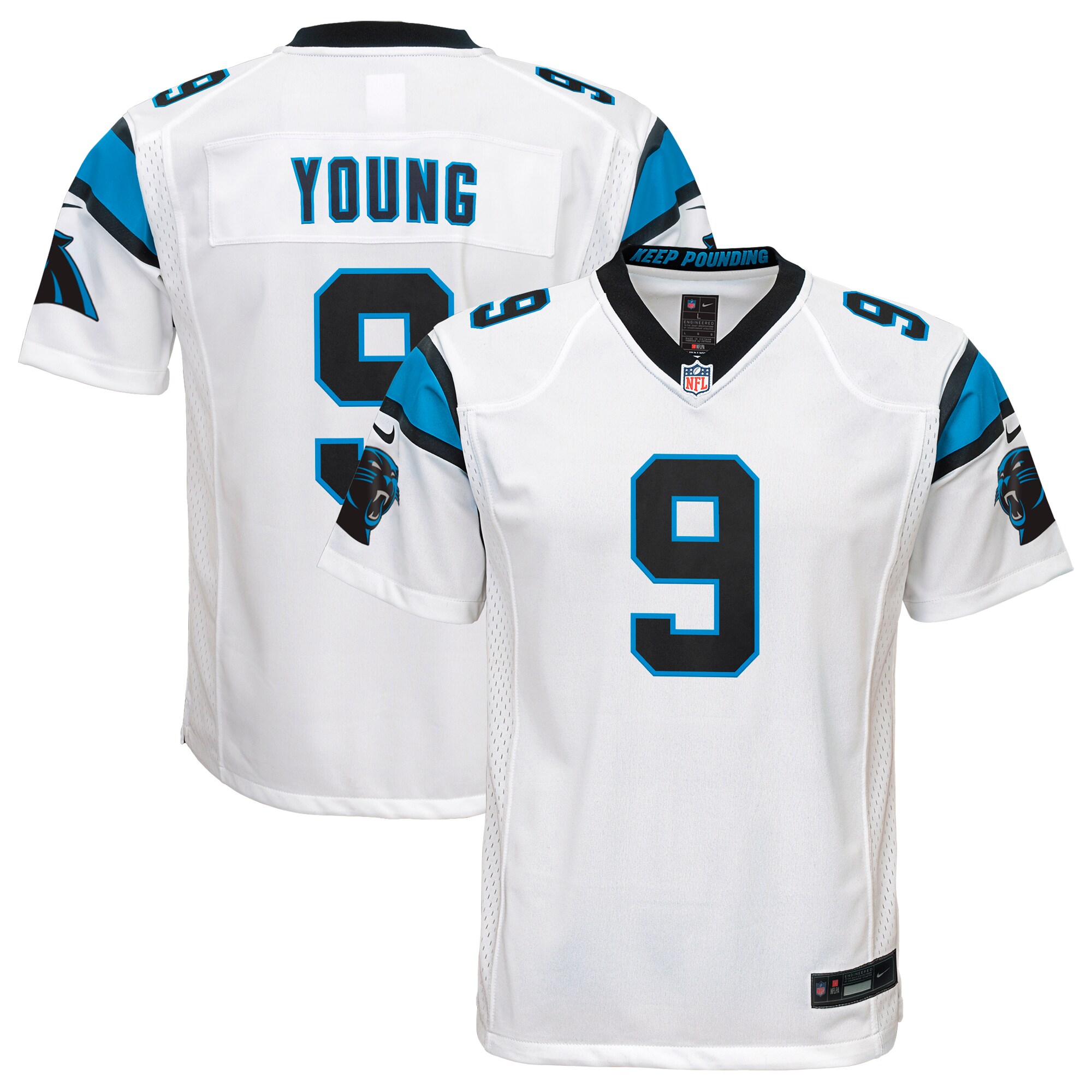 Youth Carolina Panthers Bryce Young White Game Jersey JS7842 Saliibo