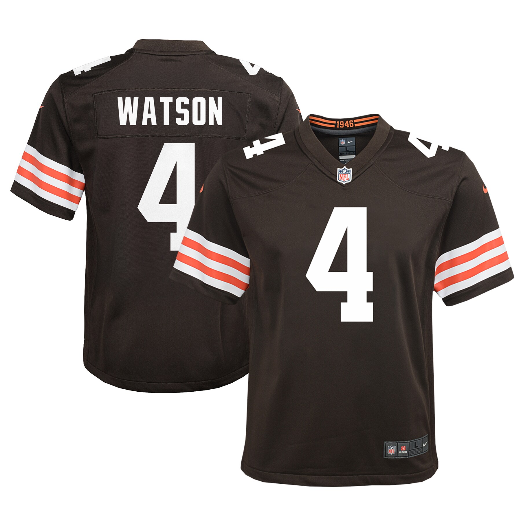 Youth Cleveland Browns Deshaun Watson Brown Game Jersey JS2591 Saliibo