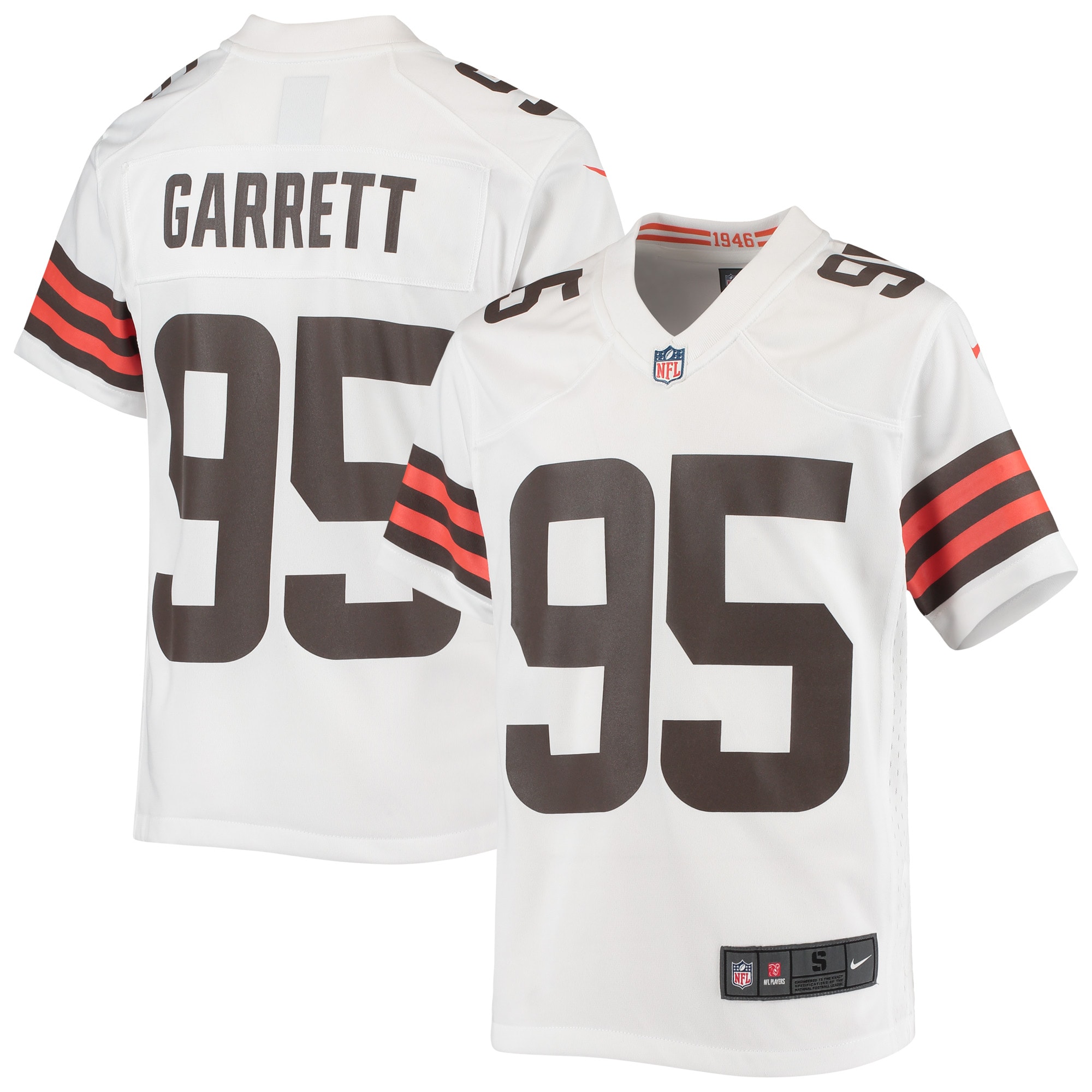 Youth Cleveland Browns Myles Garrett White Game Jersey JS4961 Saliibo