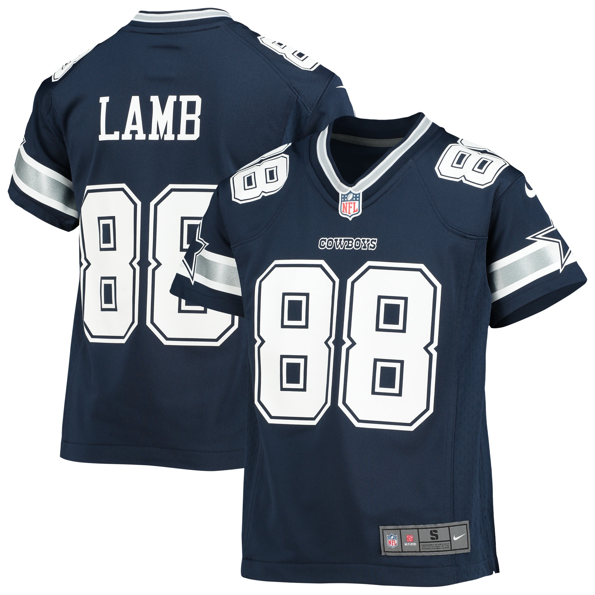 Youth Dallas Cowboys CeeDee Lamb Navy Player Game Jersey JS8344 Saliibo