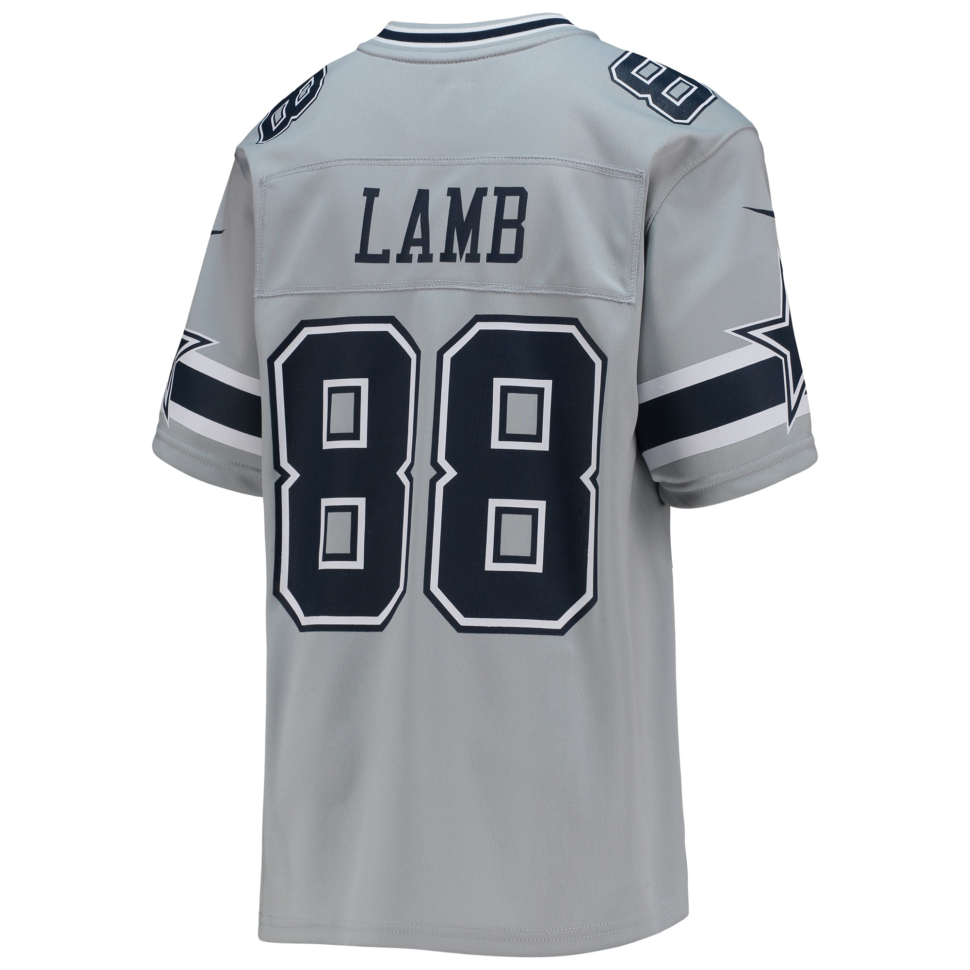 Youth Dallas Cowboys CeeDee Lamb Silver Inverted Team Game Jersey JS5217 Saliibo - Image 3