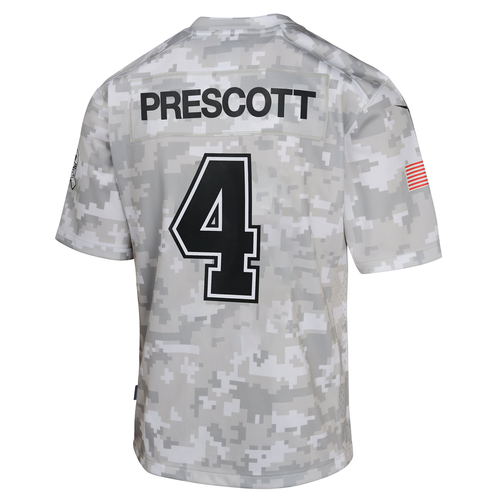 Youth Dallas Cowboys Dak Prescott Arctic Camo 2024 Salute to Service Game Jersey JS6933 Saliibo - Image 3