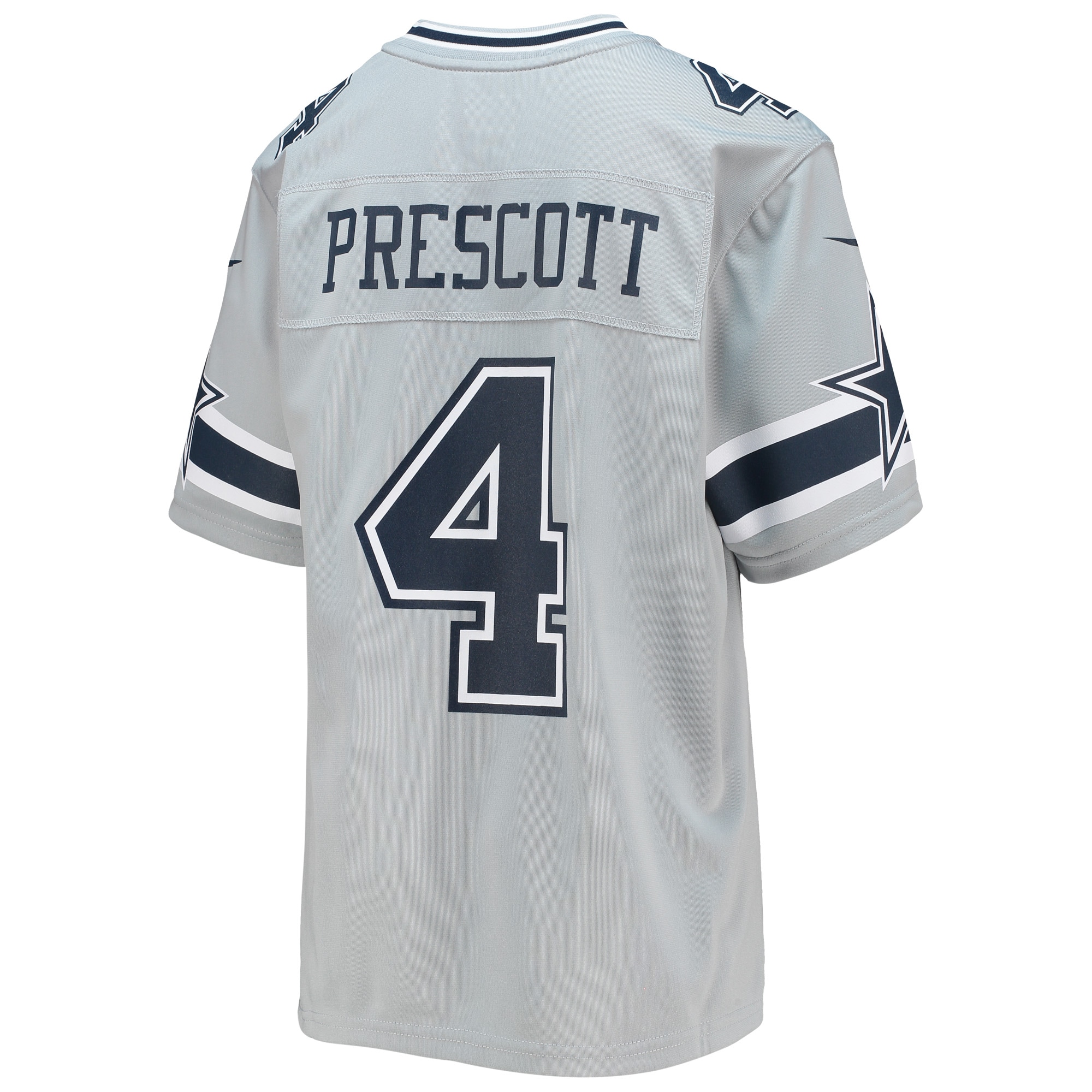 Youth Dallas Cowboys Dak Prescott Silver Inverted Team Game Jersey JS5913 Saliibo - Image 3