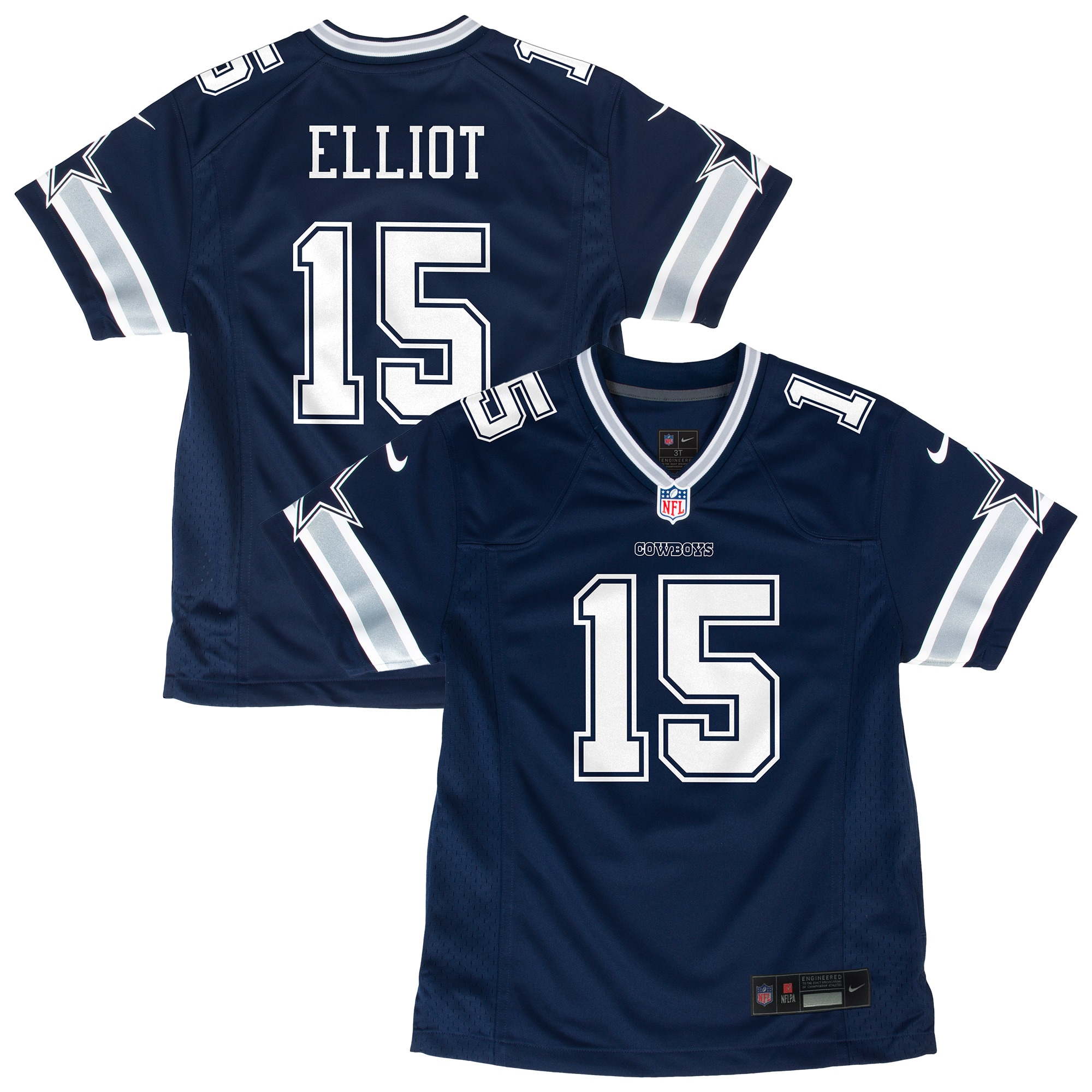 Youth Dallas Cowboys Ezekiel Elliott Navy Game Jersey JS9978 Saliibo