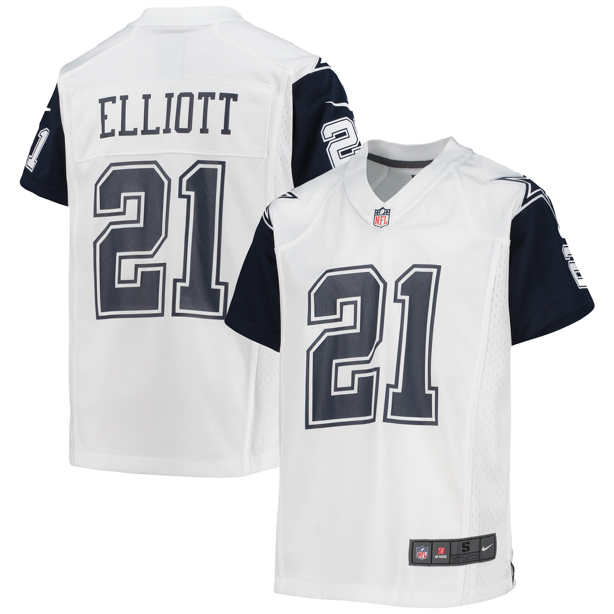 Youth Dallas Cowboys Ezekiel Elliott White Alternate Game Jersey JS1793 Saliibo