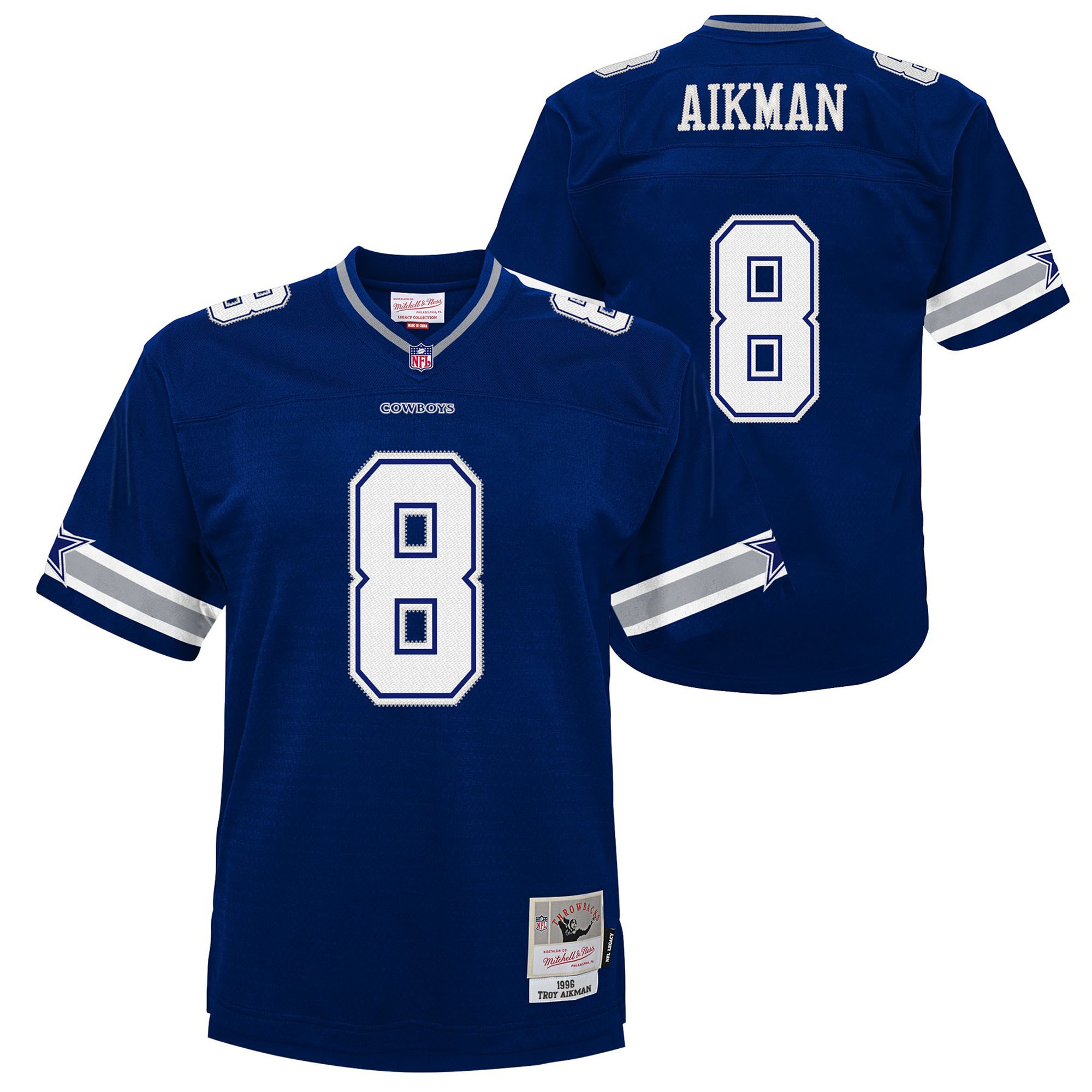 Youth Dallas Cowboys Troy Aikman Mitchell & Ness Navy 1996 Legacy Jersey JS2108 Saliibo