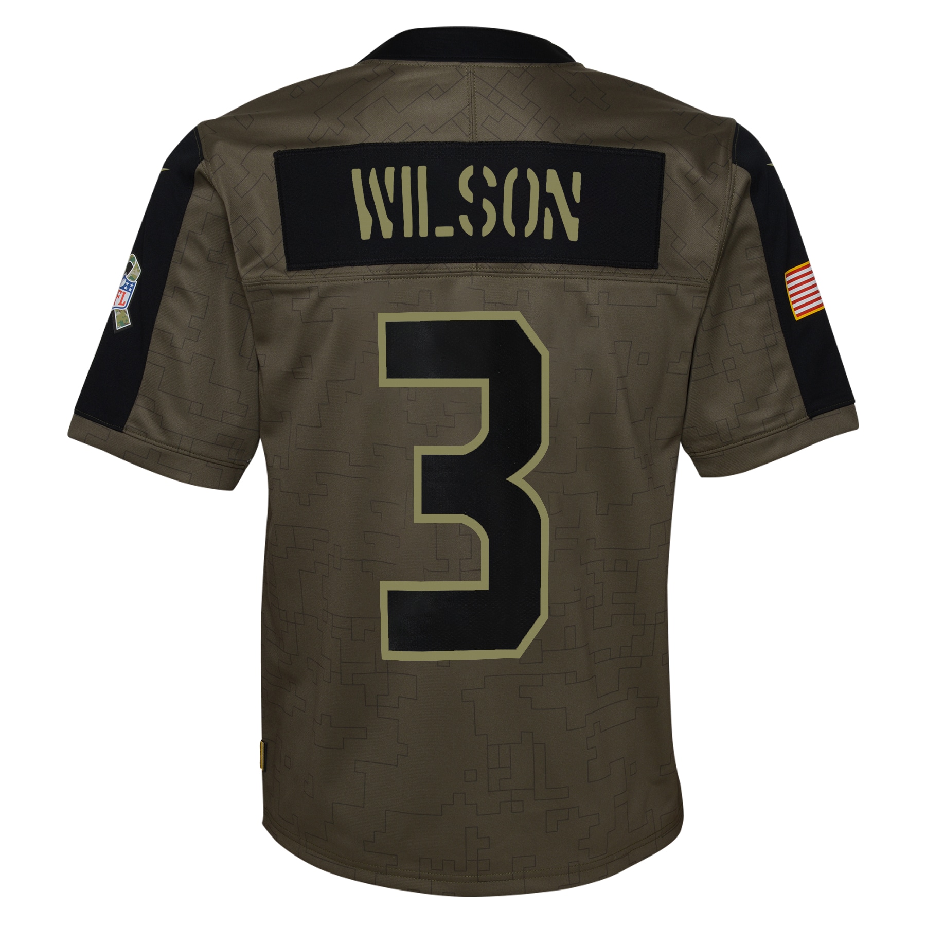 Youth Dallas Seattle Seahawks Russell Wilson Olive Salute To Service Game Jersey JS6043 Saliibo - Image 3