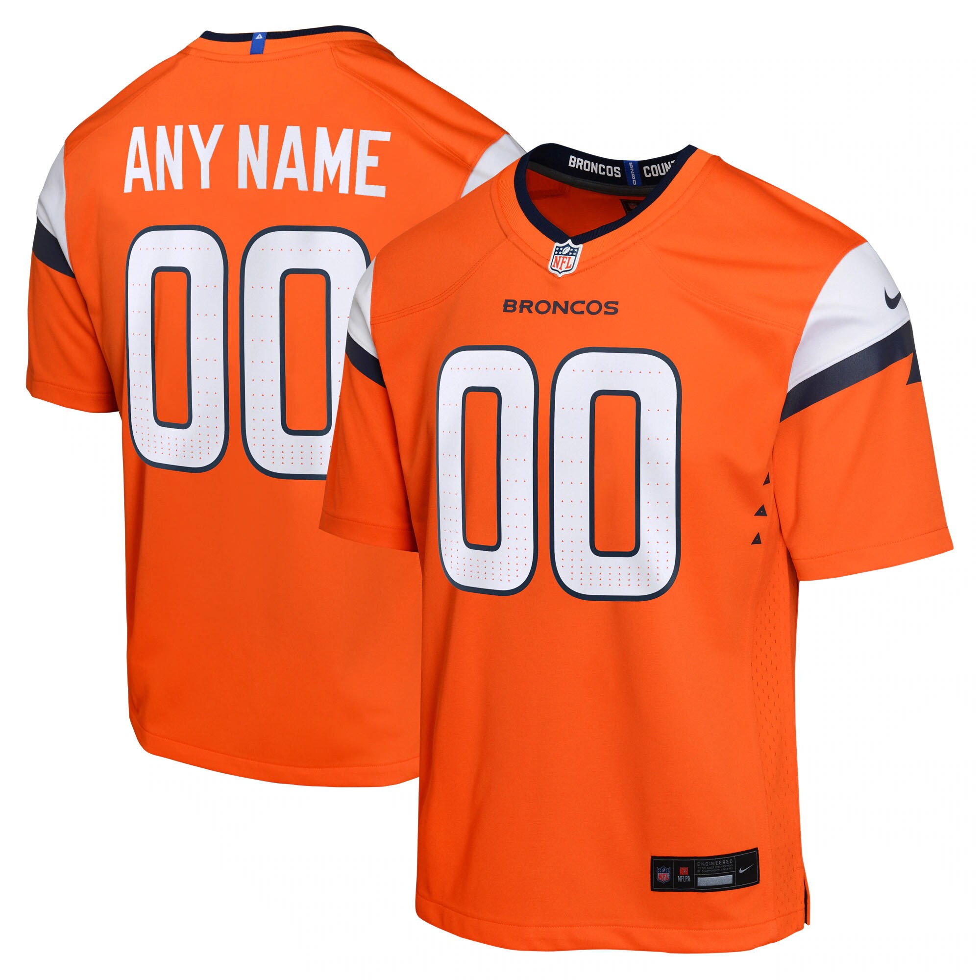 Youth Denver Broncos Orange Custom Game Jersey JS9617 Saliibo