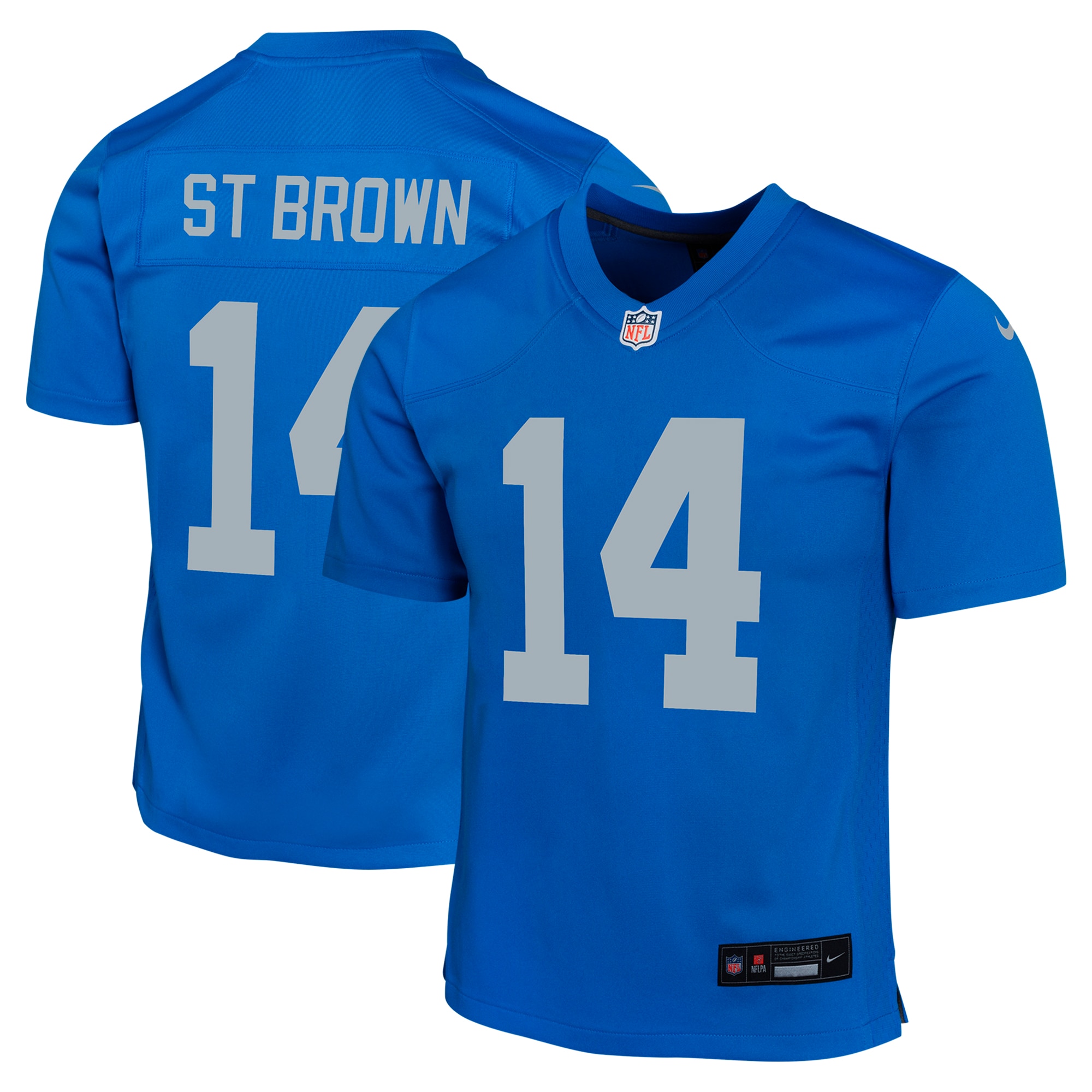 Youth Detroit Lions Amon-Ra St. Brown Blue Alternate Game Jersey JS9087 Saliibo