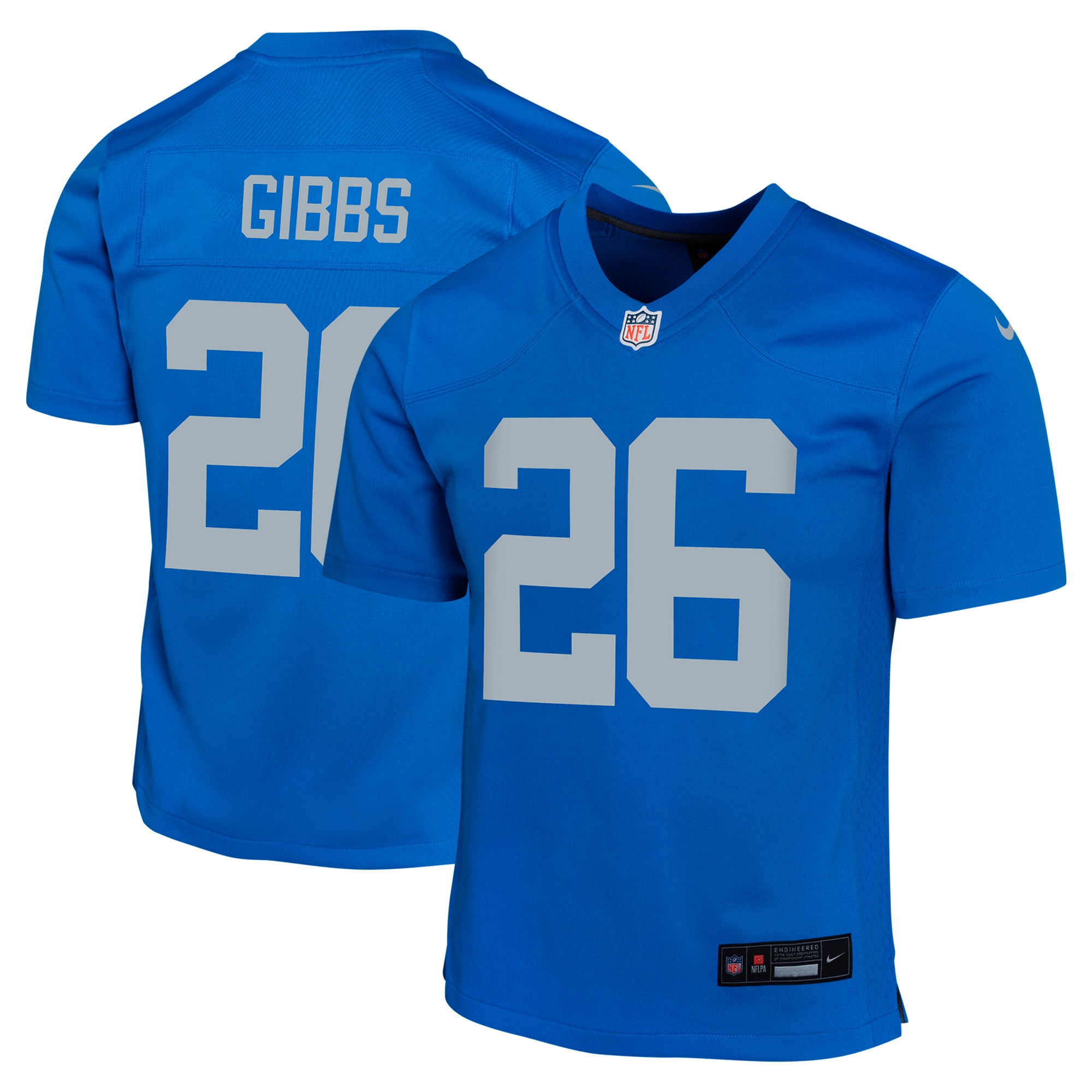 Youth Detroit Lions Jahmyr Gibbs Blue Alternate Game Jersey JS6615 Saliibo