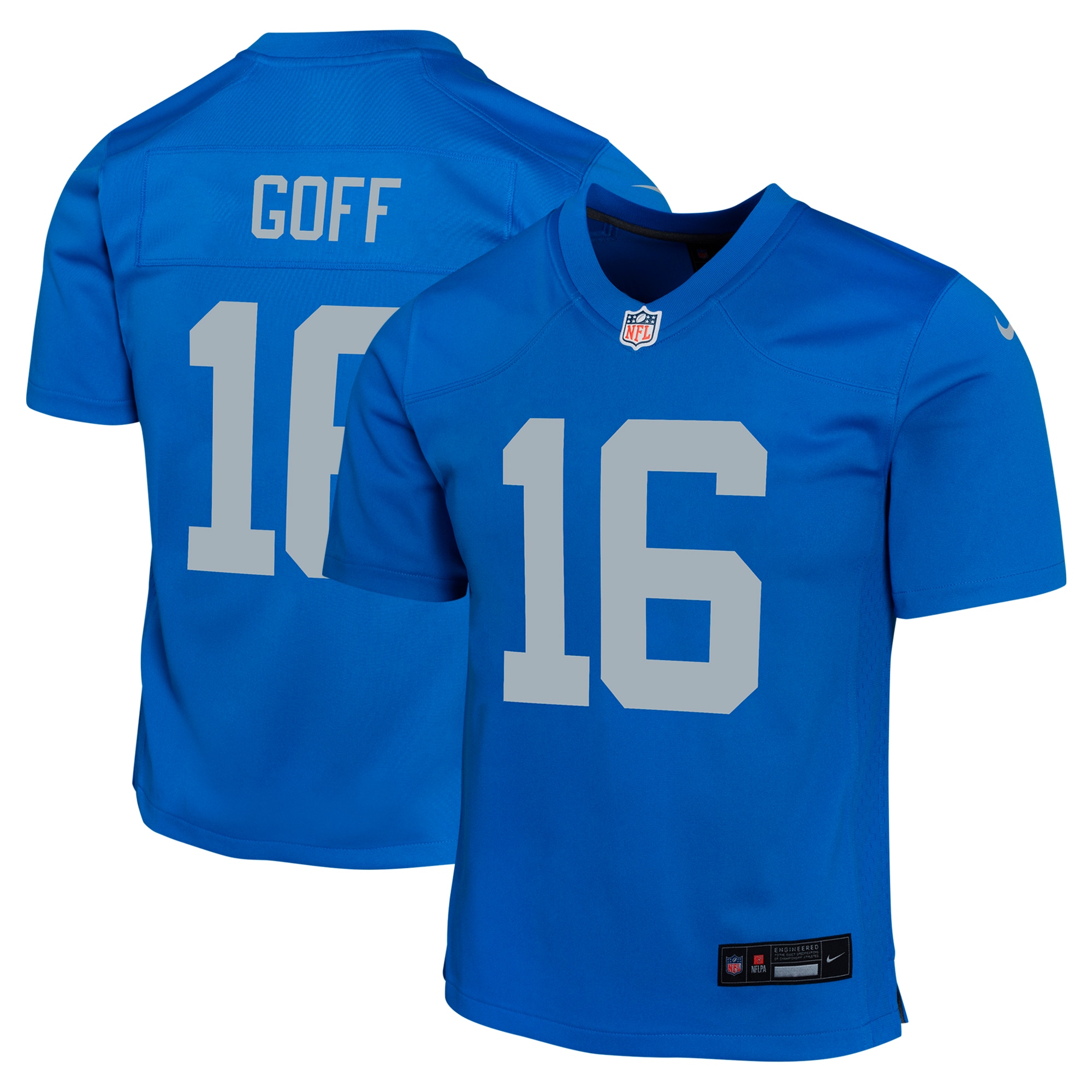 Youth Detroit Lions Jared Goff Blue Alternate Game Jersey JS4323 Saliibo