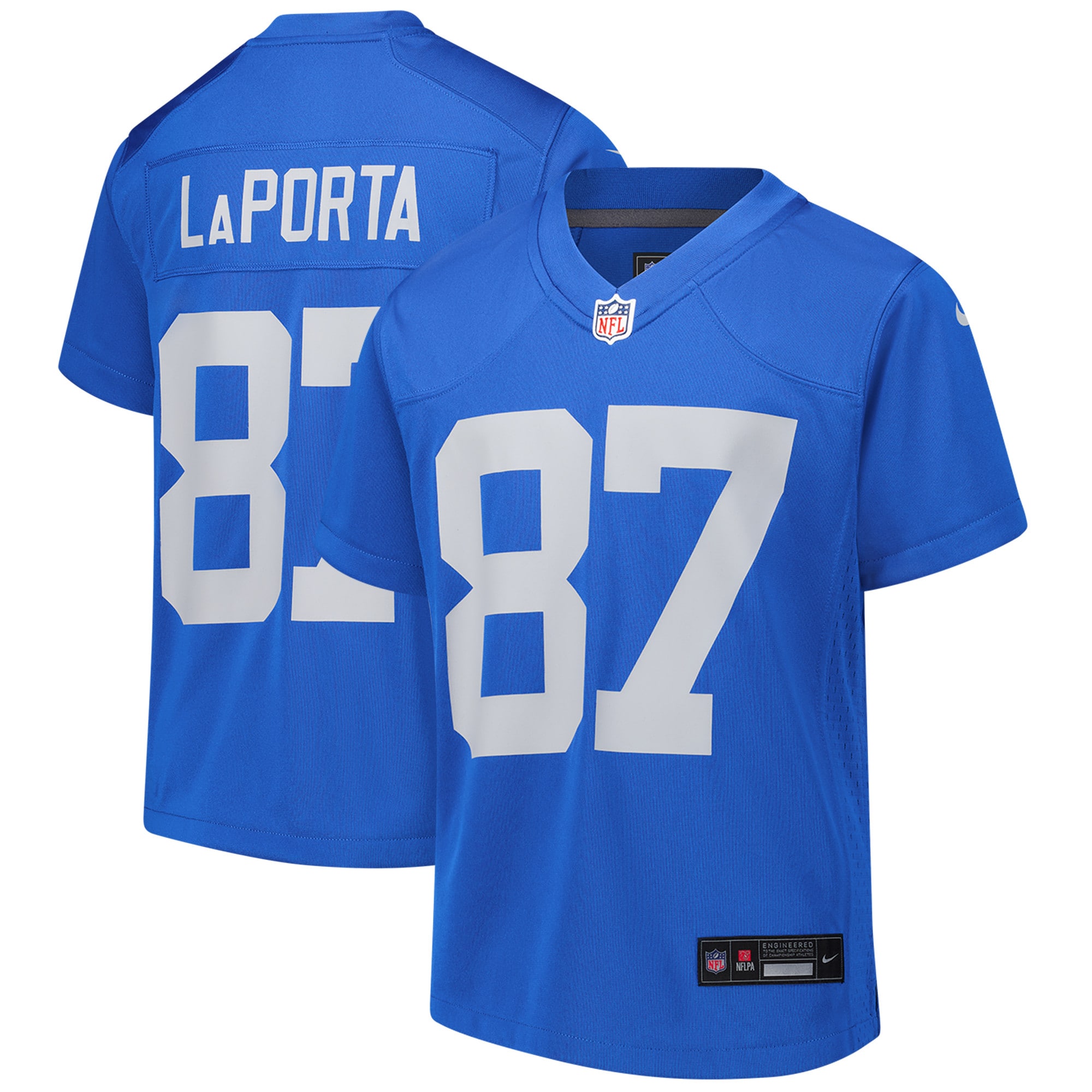 Youth Detroit Lions Sam LaPorta Blue Alternate Game Jersey JS1488 Saliibo