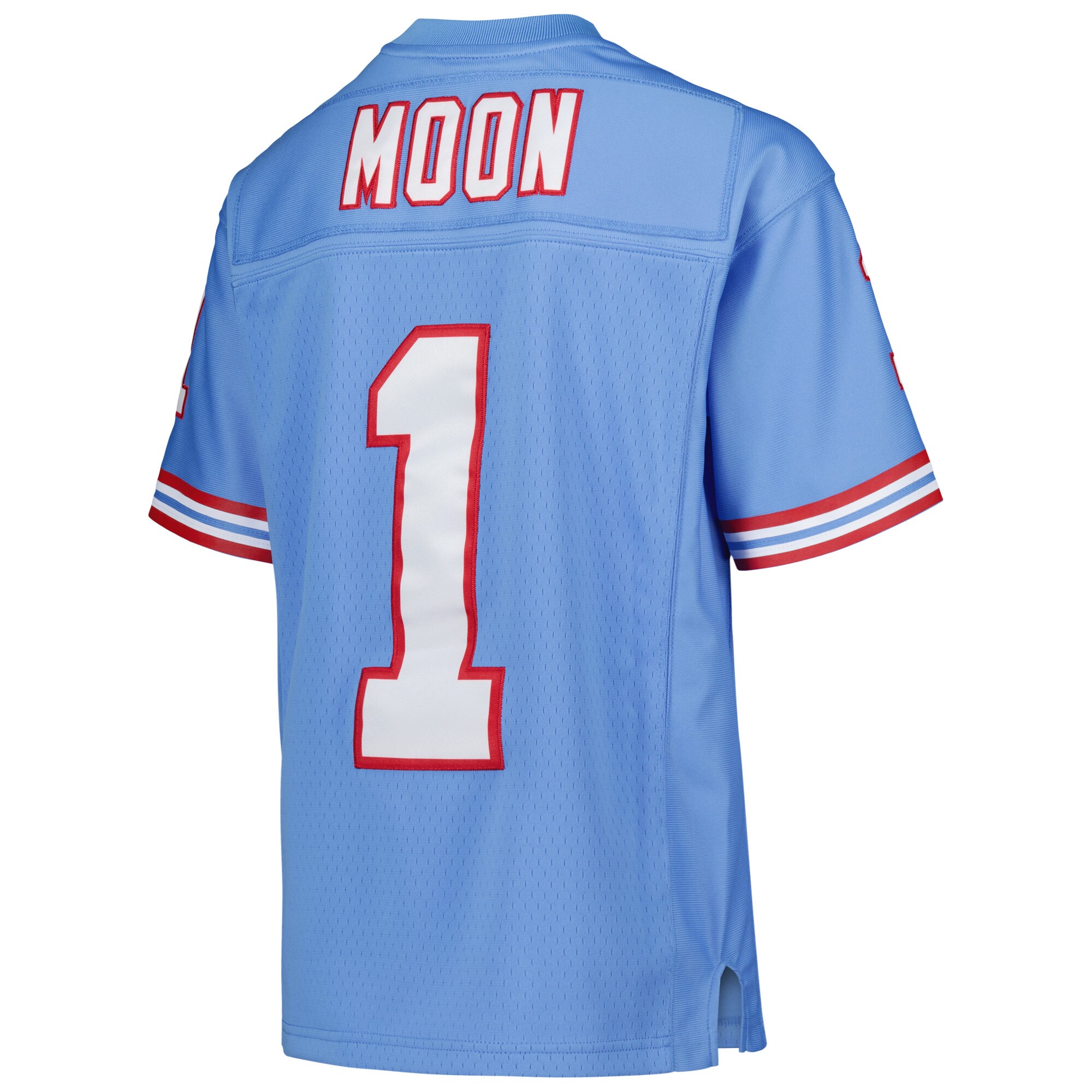 Youth Houston Oilers Warren Moon Mitchell & Ness Light Blue Gridiron Classics 1993 Retired Player Legacy Jersey JS2651 Saliibo - Image 3