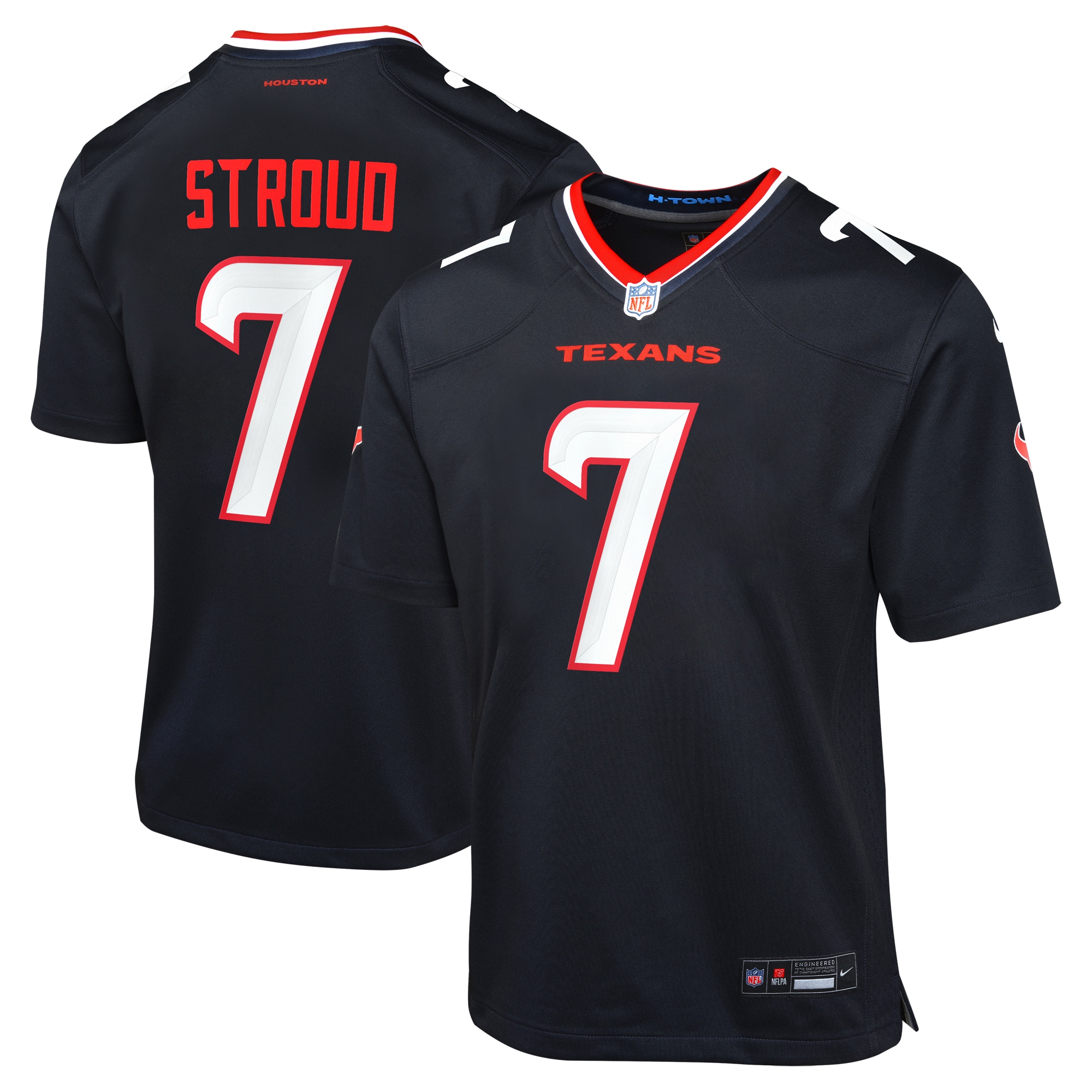 Youth Houston Texans C.J. Stroud Navy Game Jersey JS8125 Saliibo