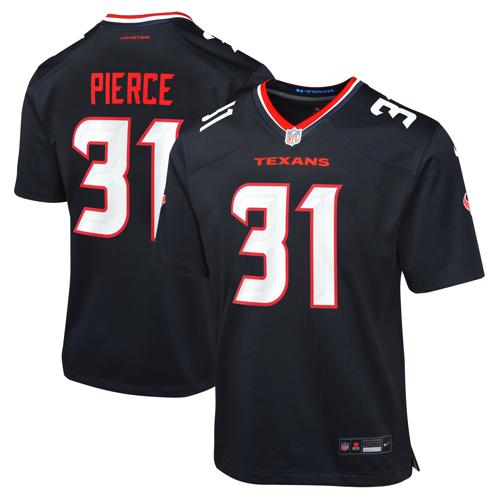 Youth Houston Texans Dameon Pierce Navy Game Jersey JS1836 Saliibo