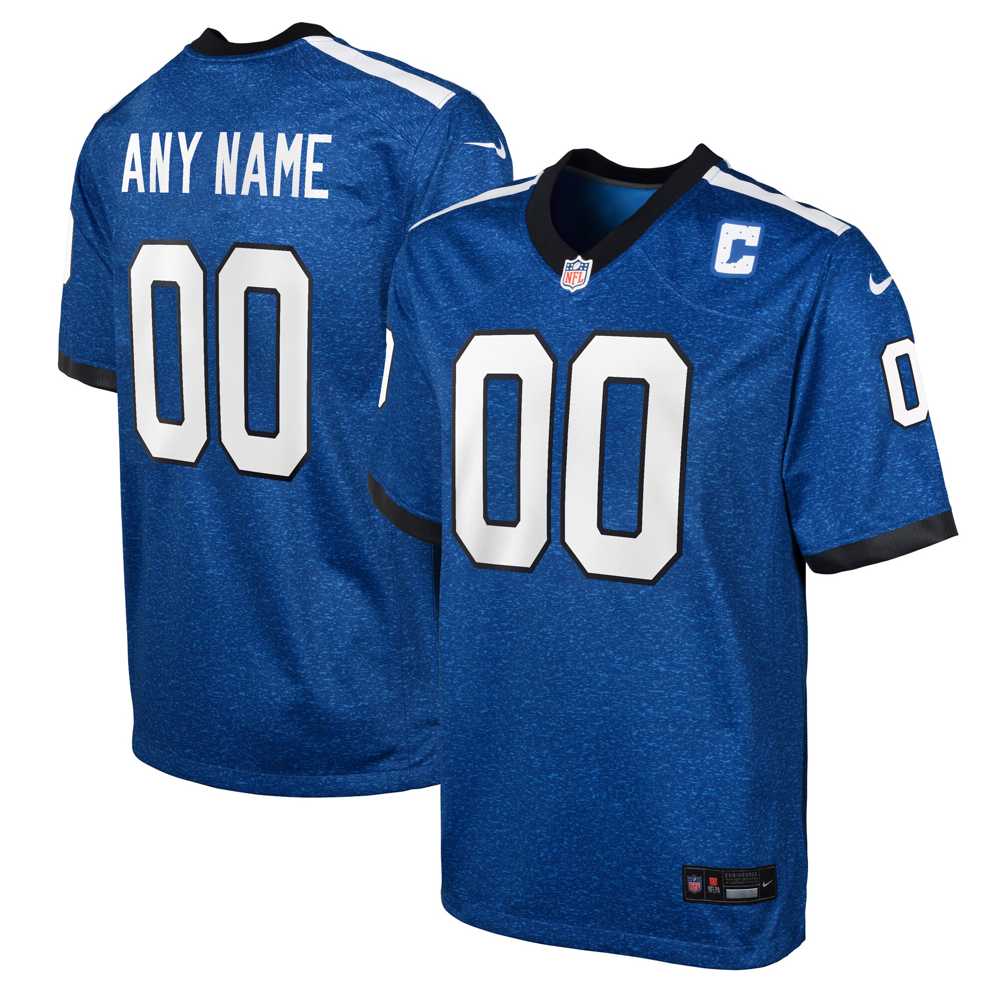 Youth Indianapolis Colts Blue Indiana Nights Alternate Custom Game Jersey JS8328 Saliibo