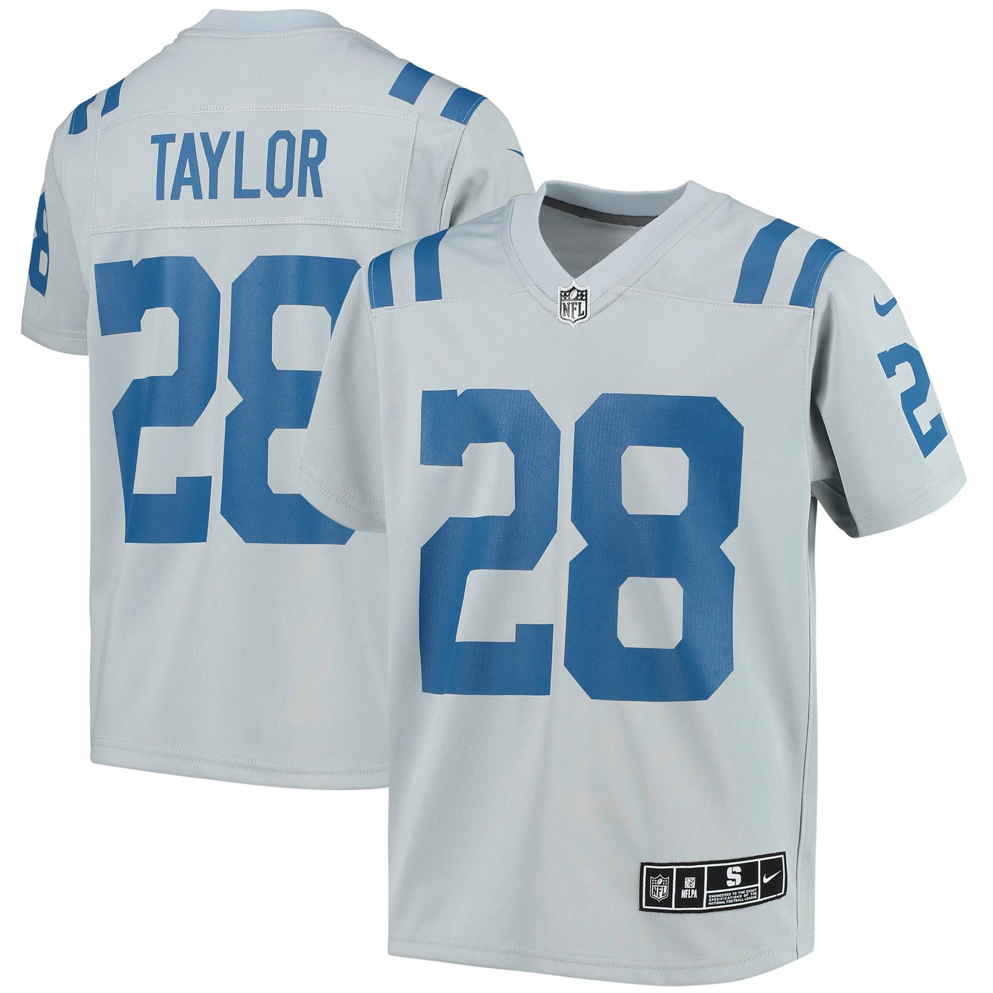 Youth Indianapolis Colts Jonathan Taylor Gray Inverted Team Game Jersey JS7952 Saliibo