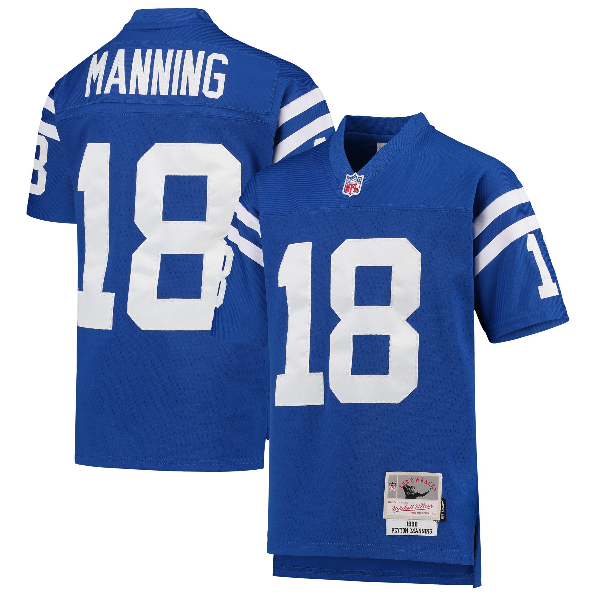 Youth Indianapolis Colts Peyton Manning Mitchell & Ness Royal 1998 Legacy Retired Player Jersey JS7142 Saliibo