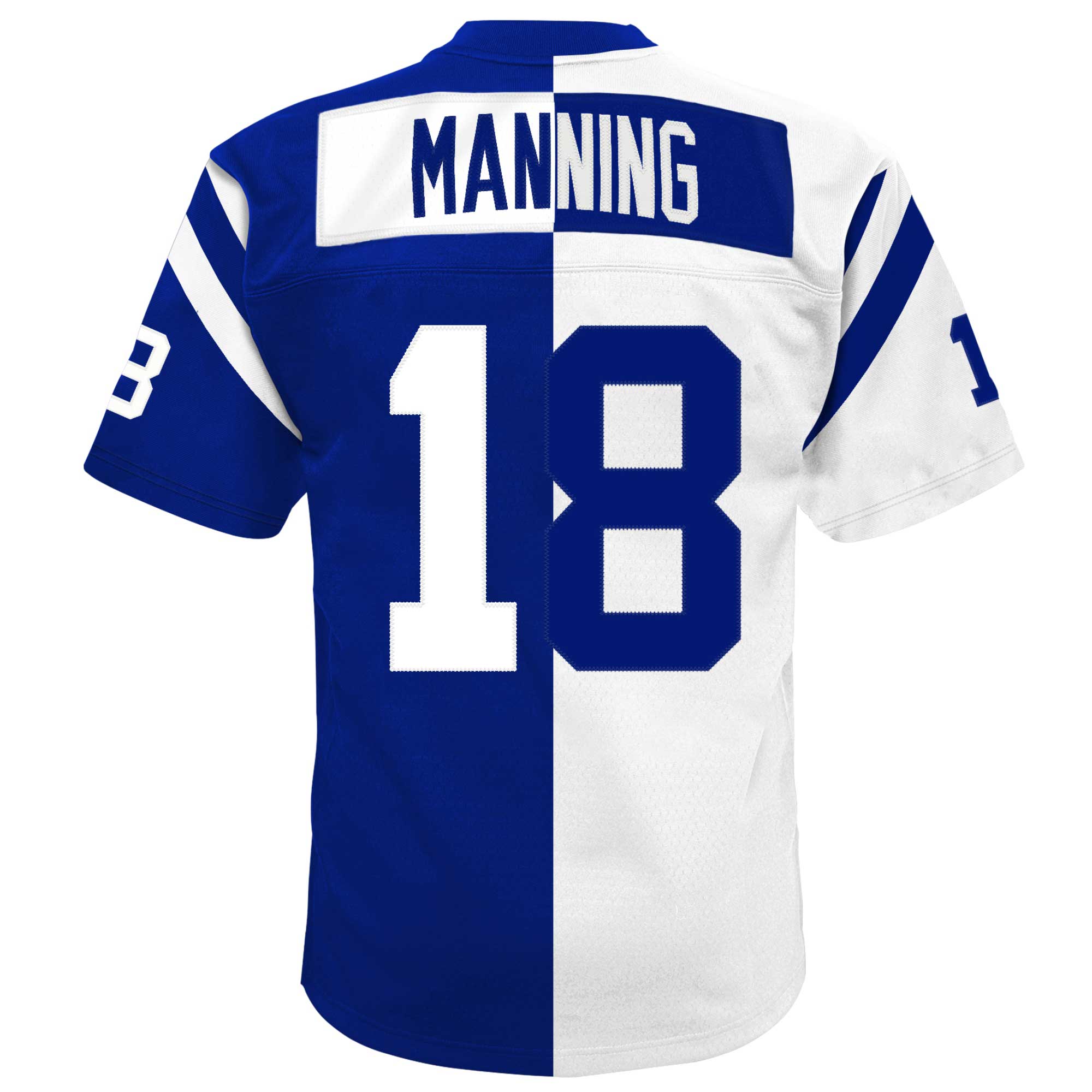 Youth Indianapolis Colts Peyton Manning Mitchell & Ness White/Royal Split Legacy Jersey JS3917 Saliibo - Image 3