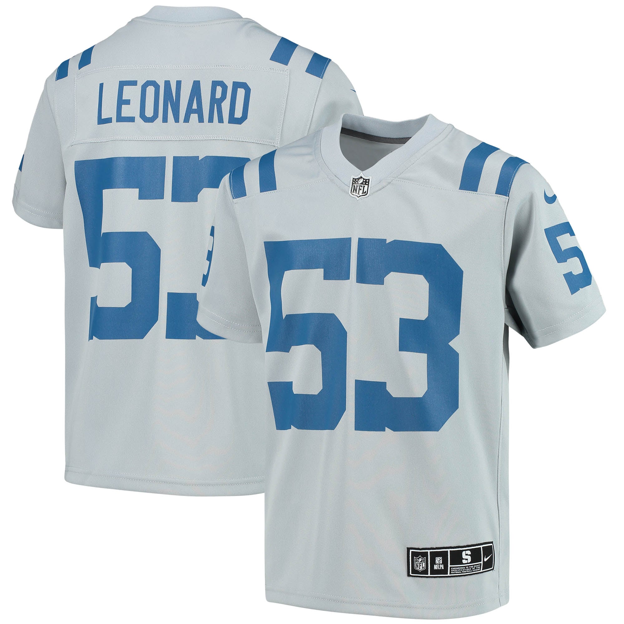 Youth Indianapolis Colts Shaquille Leonard Gray Inverted Team Game Jersey JS6713 Saliibo