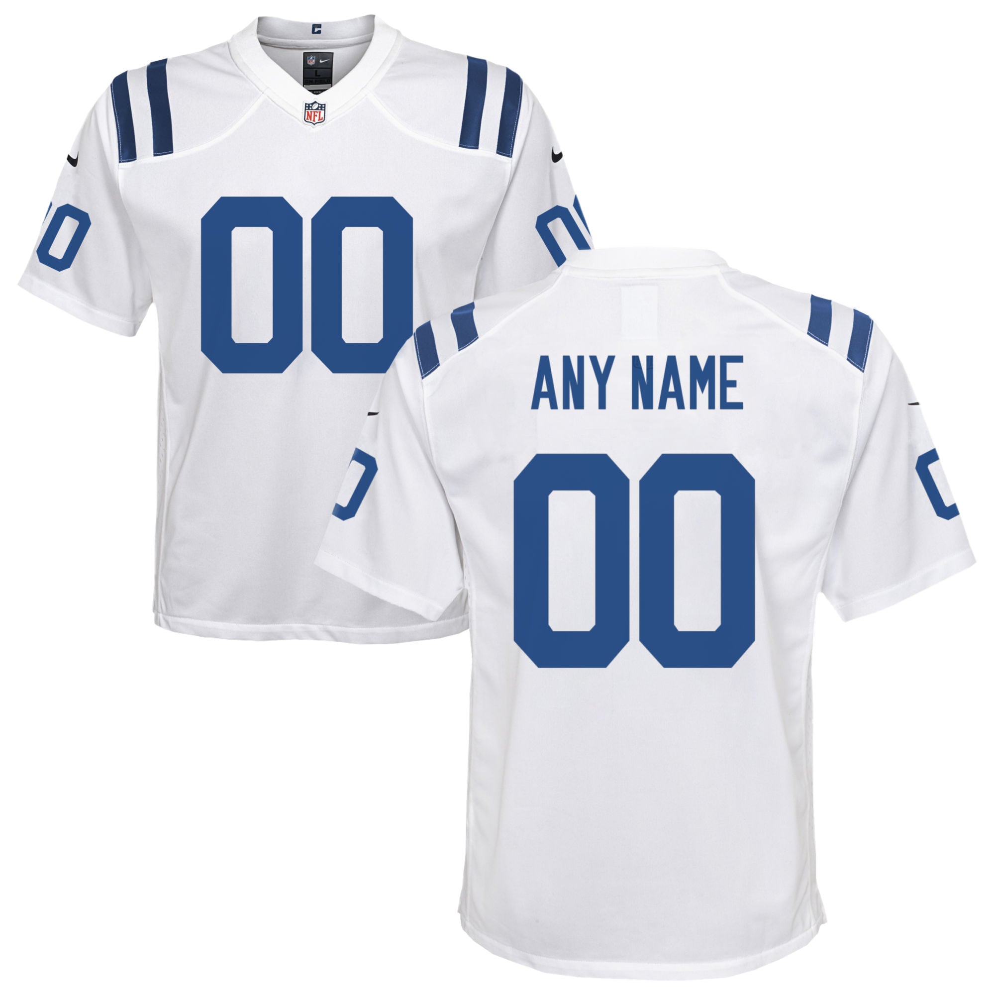 Youth Indianapolis Colts White Custom Game Jersey JS5741 Saliibo