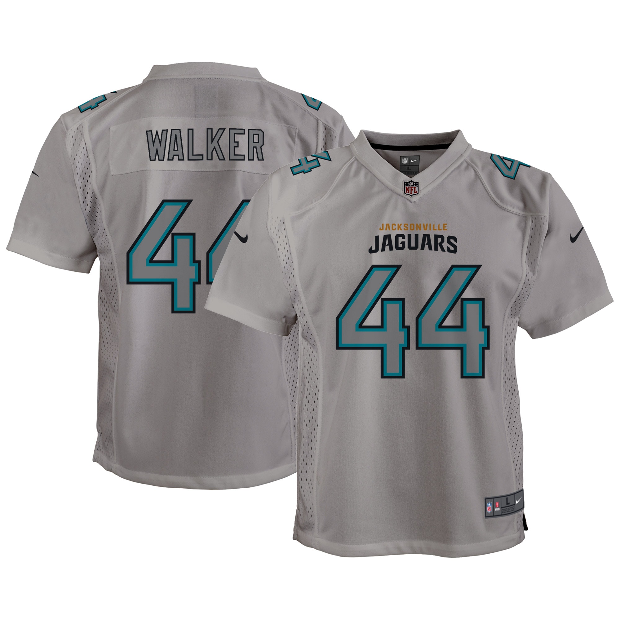 Youth Jacksonville Jaguars Travon Walker Gray Atmosphere Game Jersey JS3748 Saliibo
