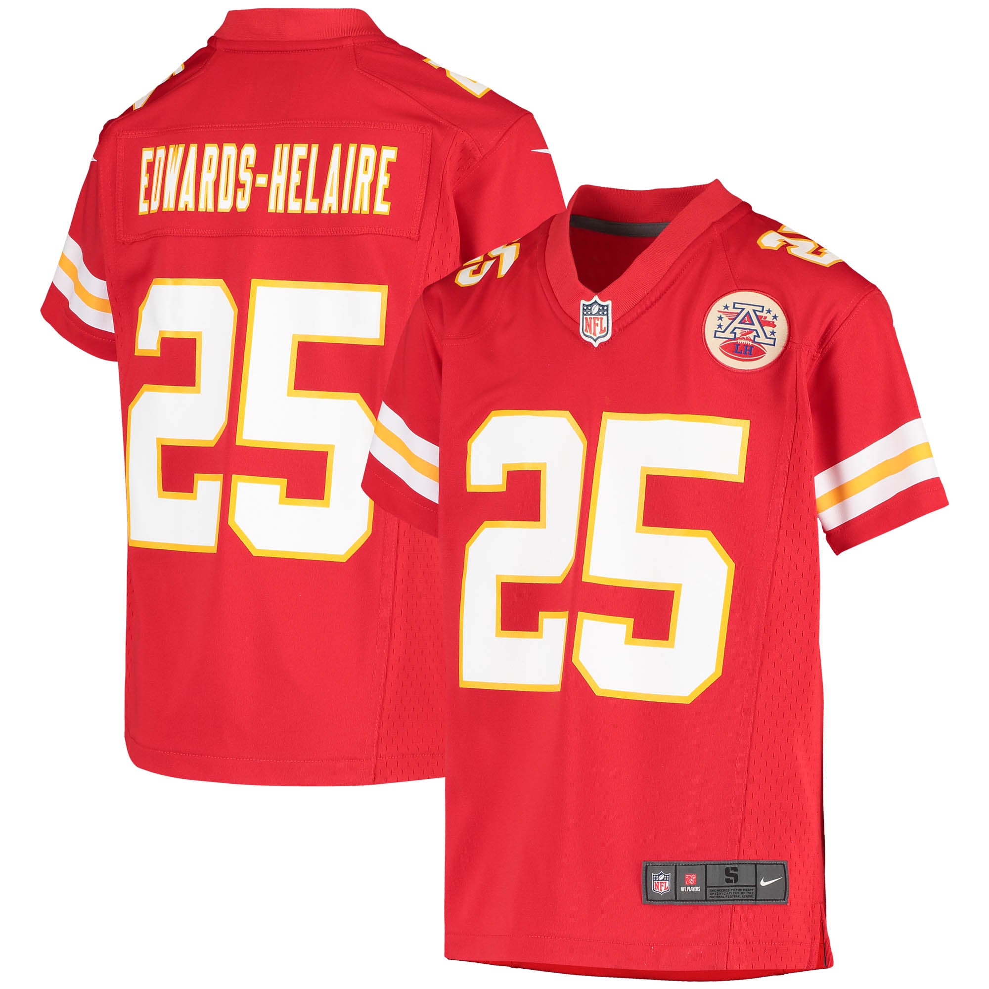 Youth Kansas City Chiefs Clyde Edwards-Helaire Red Game Jersey JS4142 Saliibo