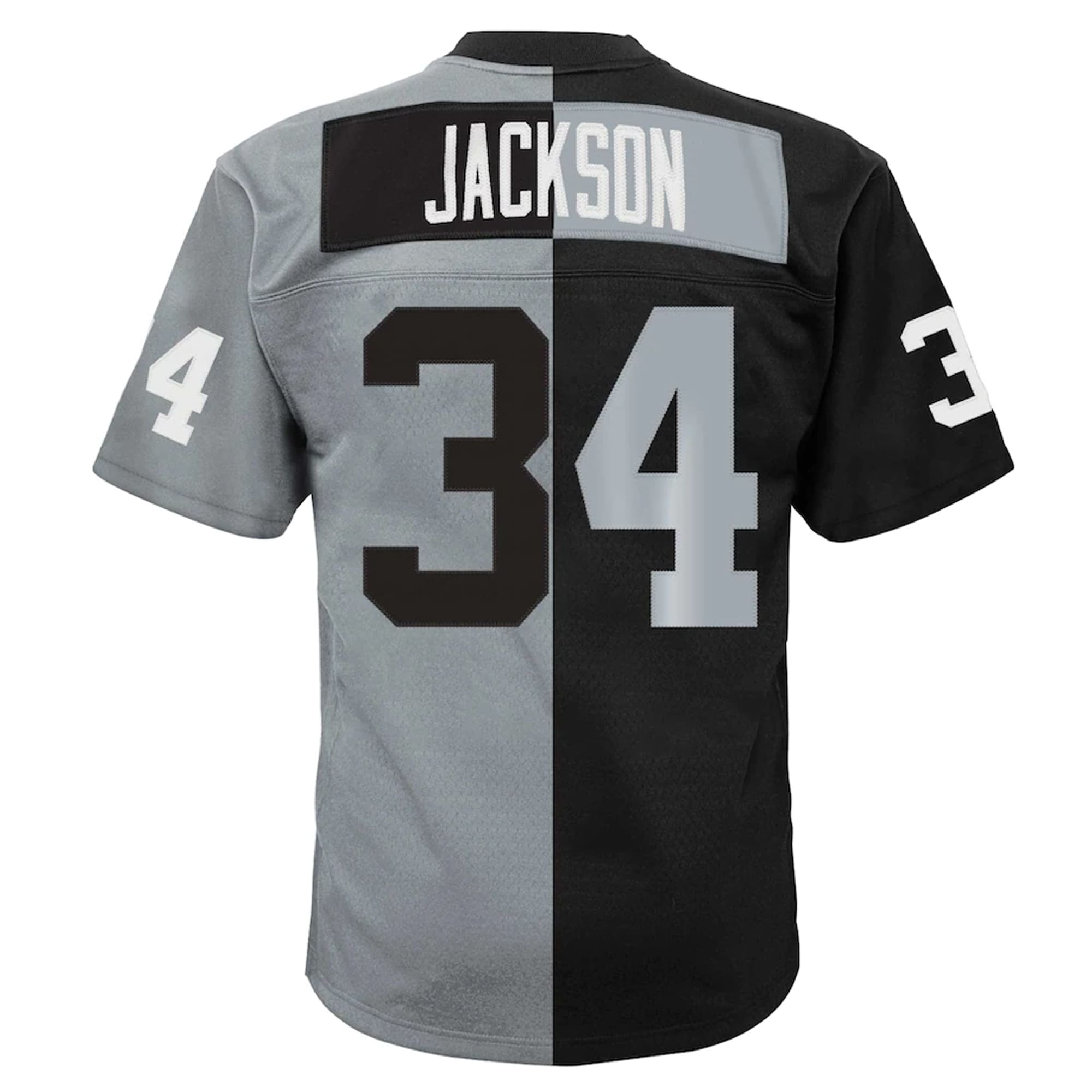 Youth Las Vegas Raiders Bo Jackson Mitchell & Ness Black/Silver Split Legacy Jersey JS3381 Saliibo - Image 3