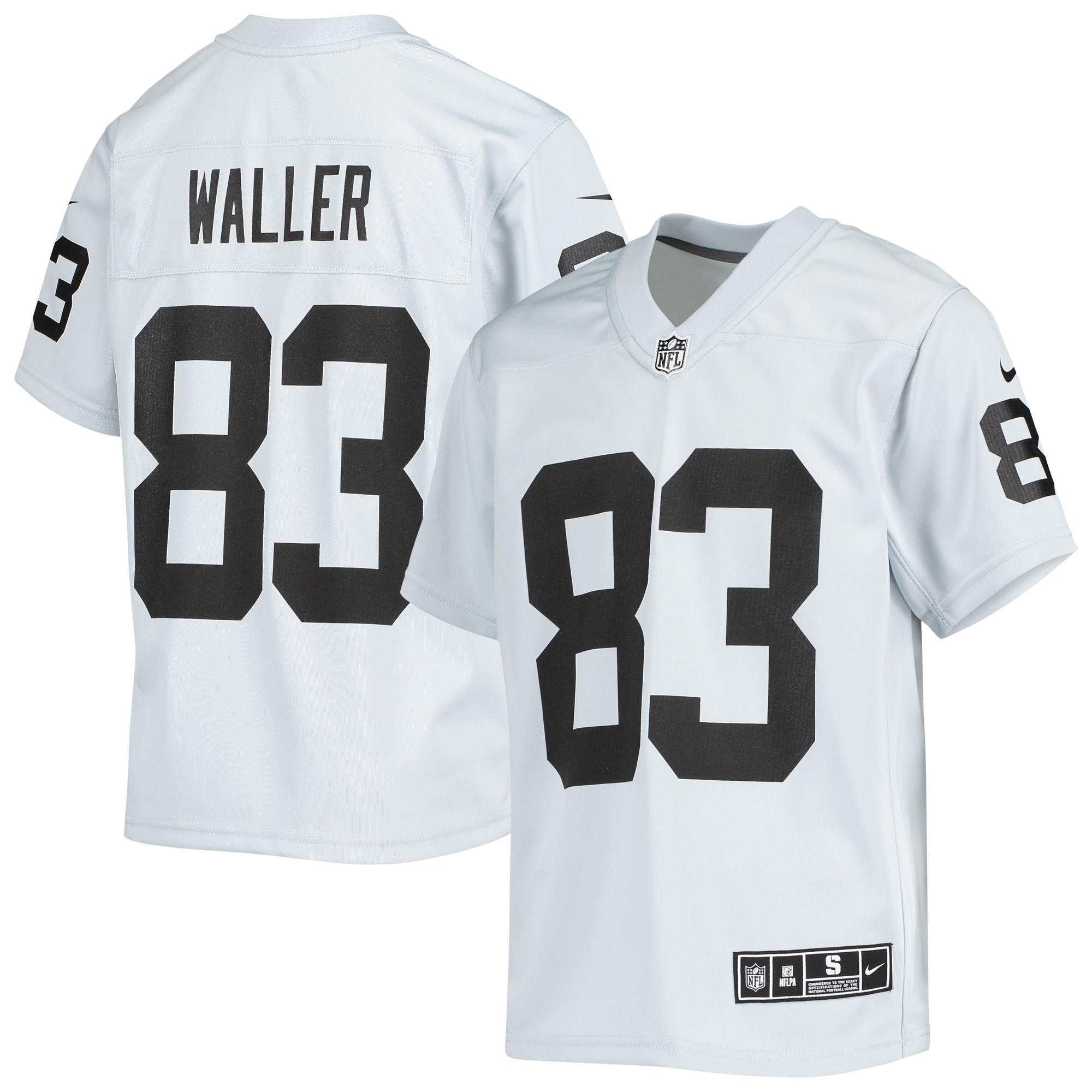 Youth Las Vegas Raiders Darren Waller Silver Inverted Team Game Jersey JS1626 Saliibo